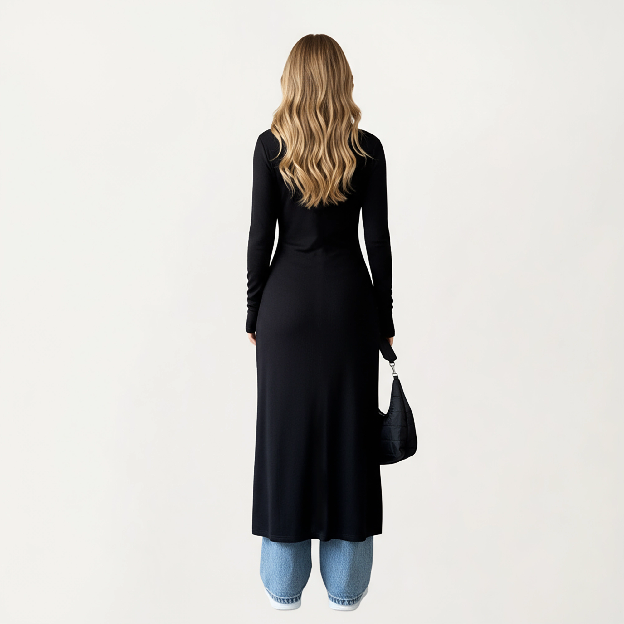 Anna-Kaci Women's Long Sleeve Maxi Cardigan with Button Front and Deep Side Slit