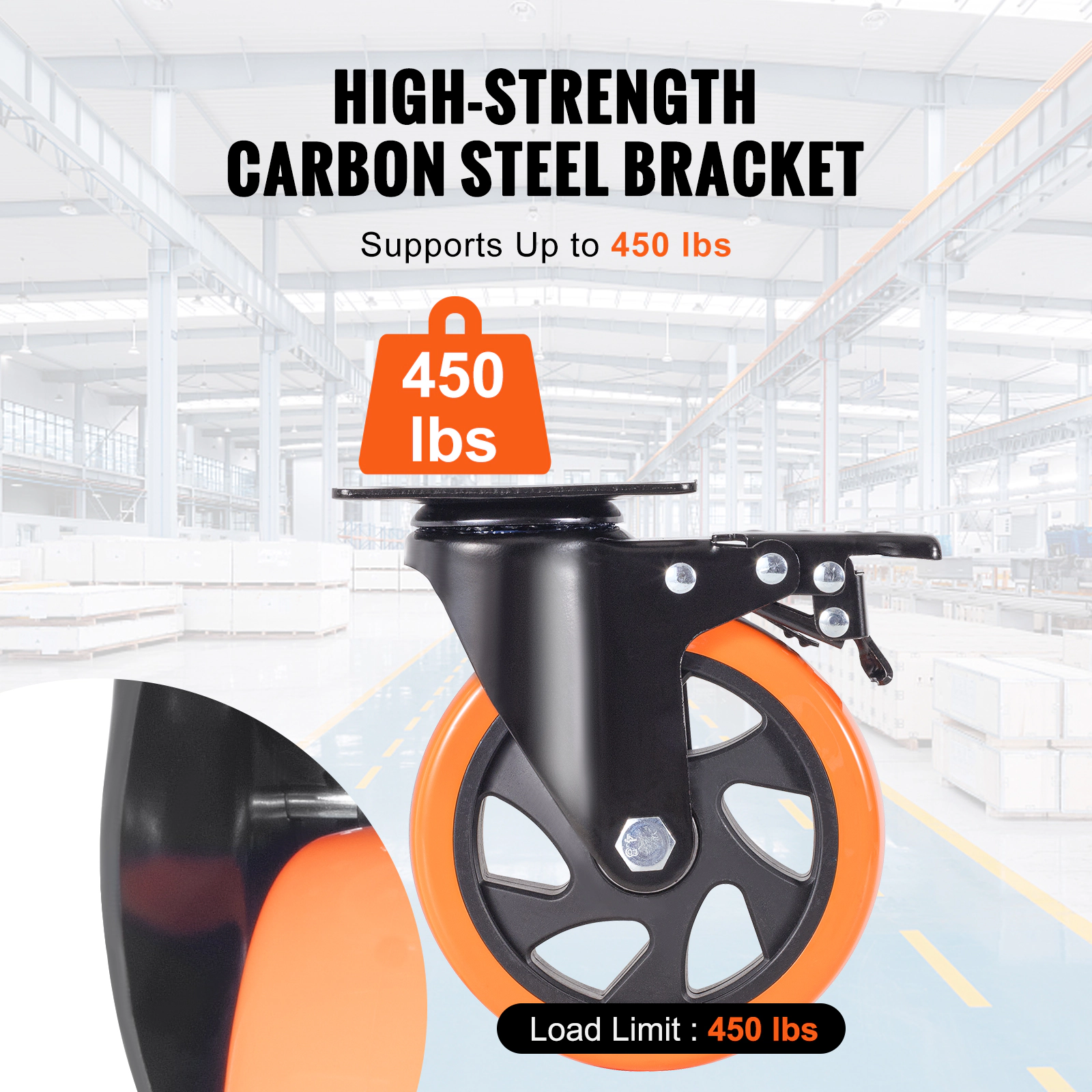 HONGGE Caster Wheels Swivel Plate Casters with Wheels Per Caster Wheels