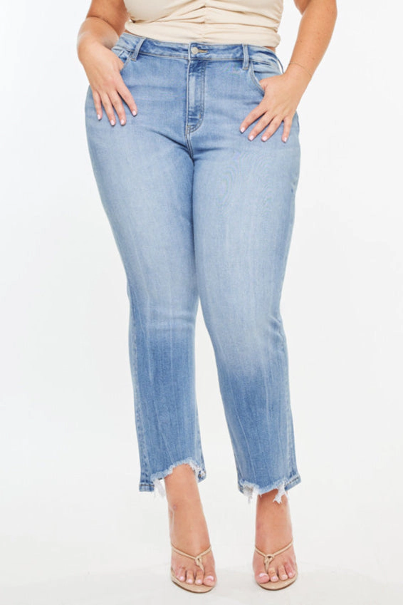 KanCan Women's Essentials High Rise Slim Crop Straight Jeans Angela