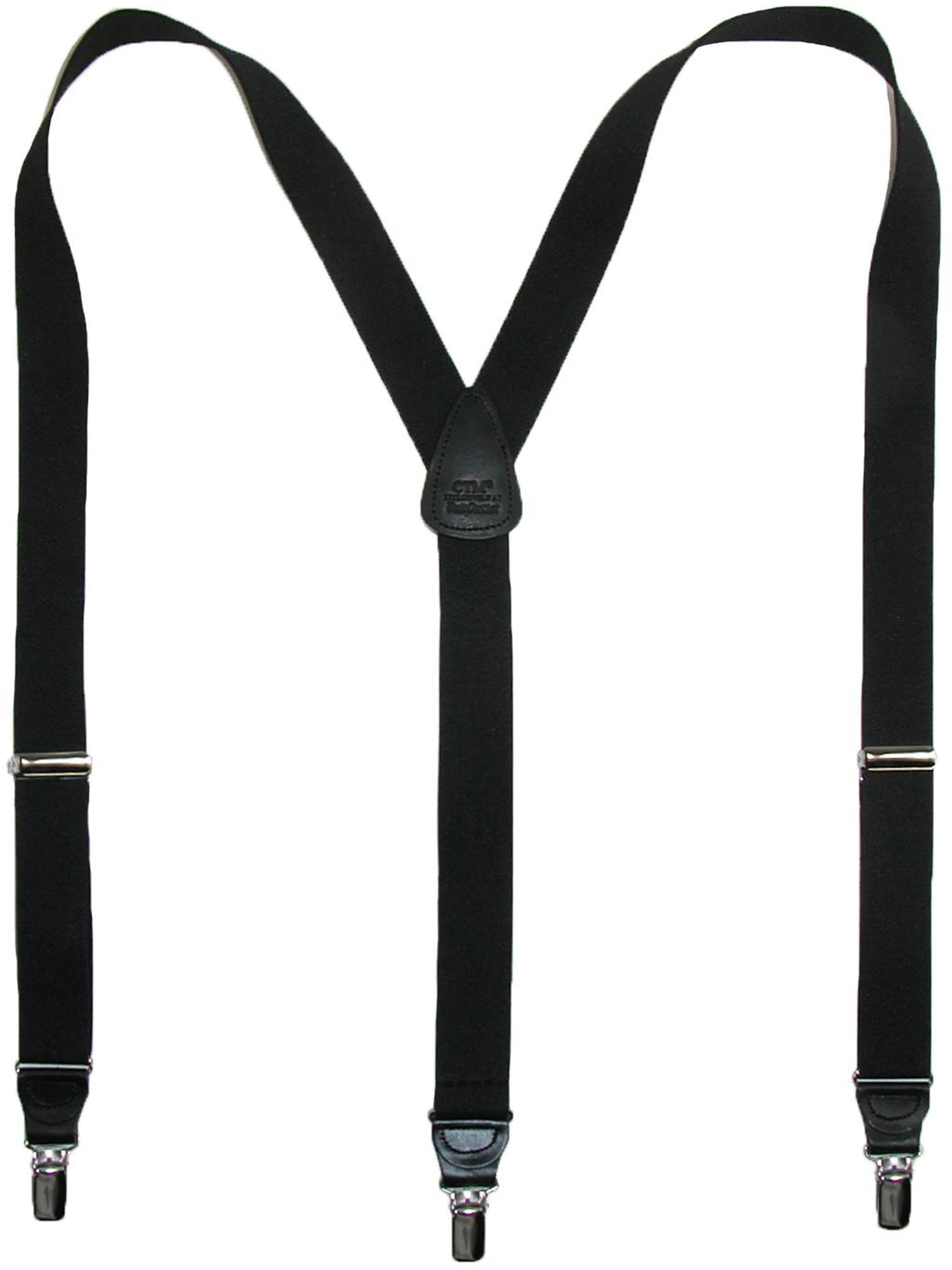 CTM® Men's Big & Tall Elastic Clip End Premium Solid Suspenders