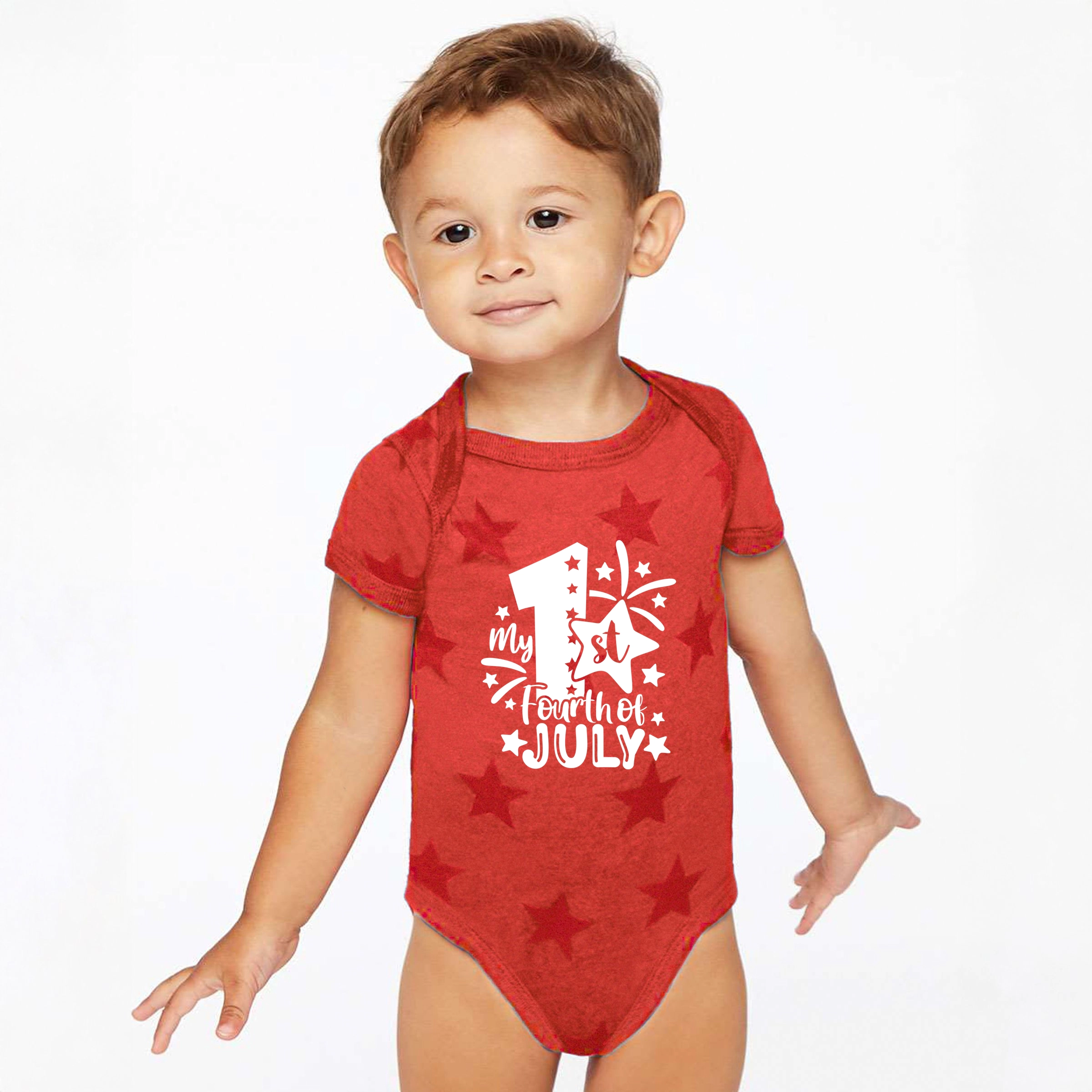 The Juniper Shop - My 1st Fourth Of July Baby Short Sleeve Star Bodysuit