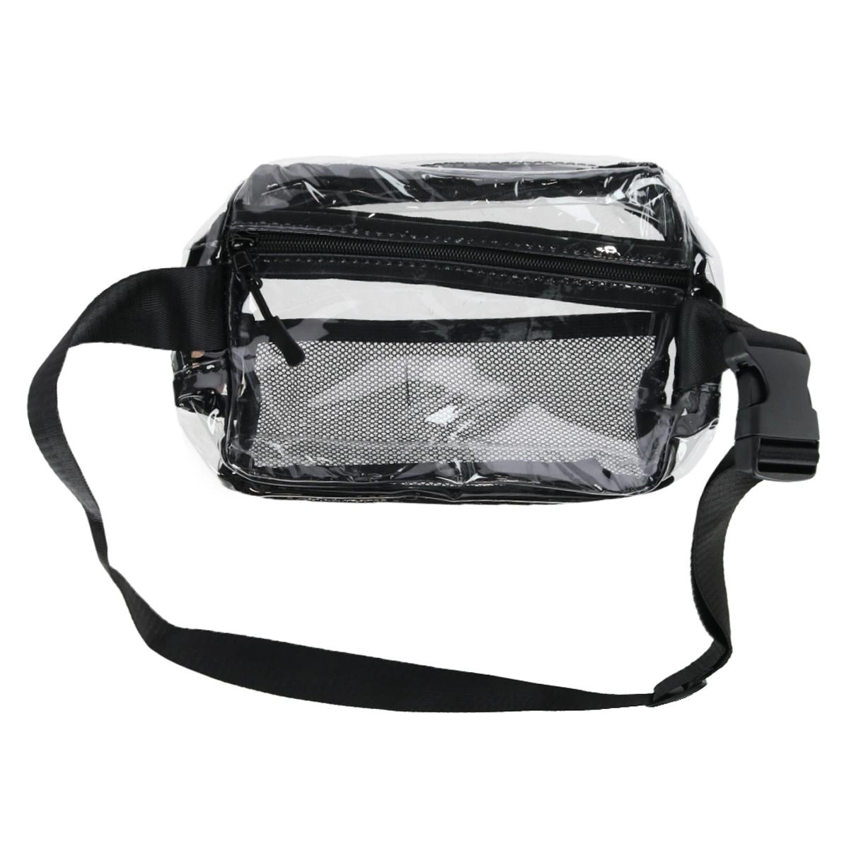 CTM Unisex Stadium Approved Clear Belt Bag with Mesh Pockets