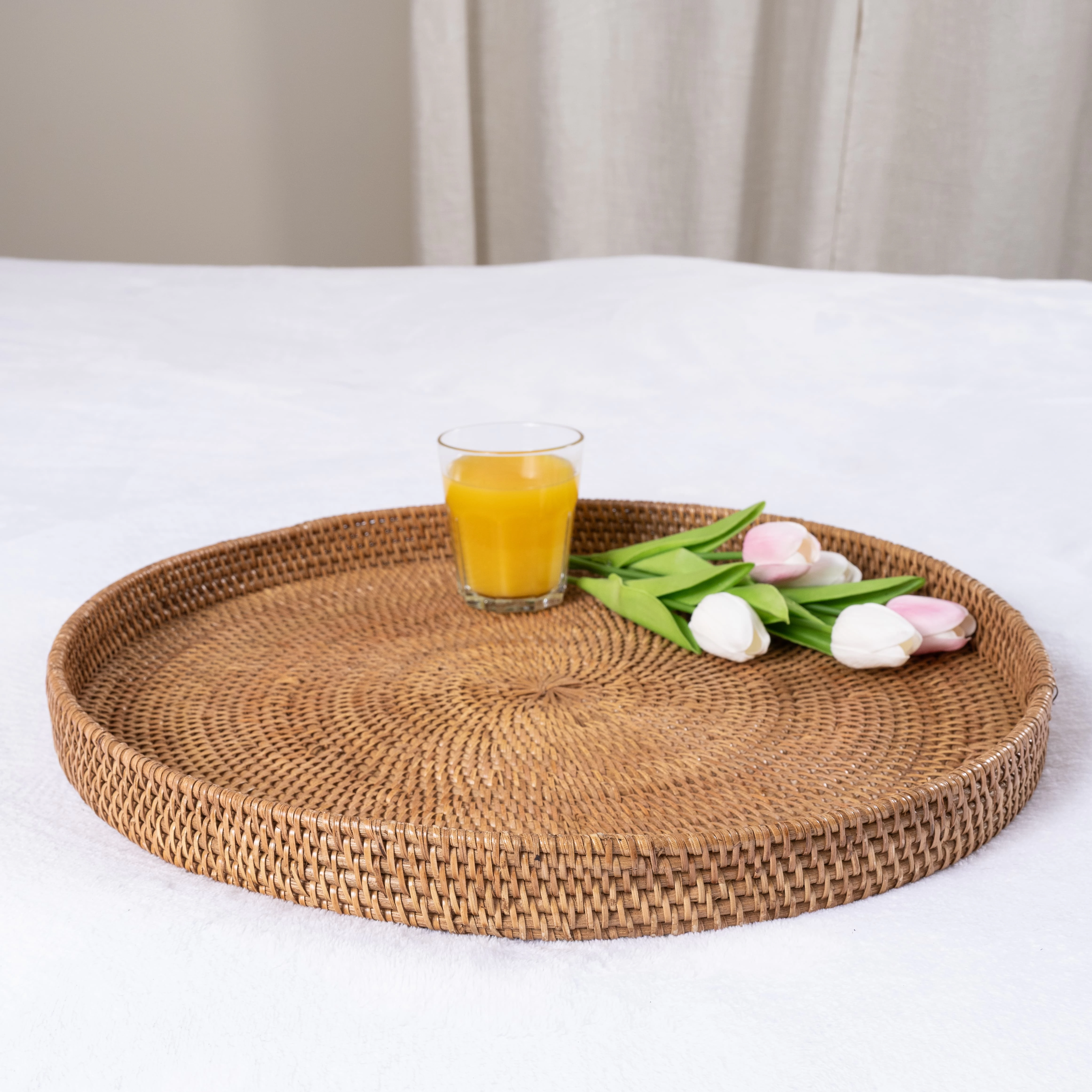 Saboga Home™ Round Serving / Ottoman Tray
