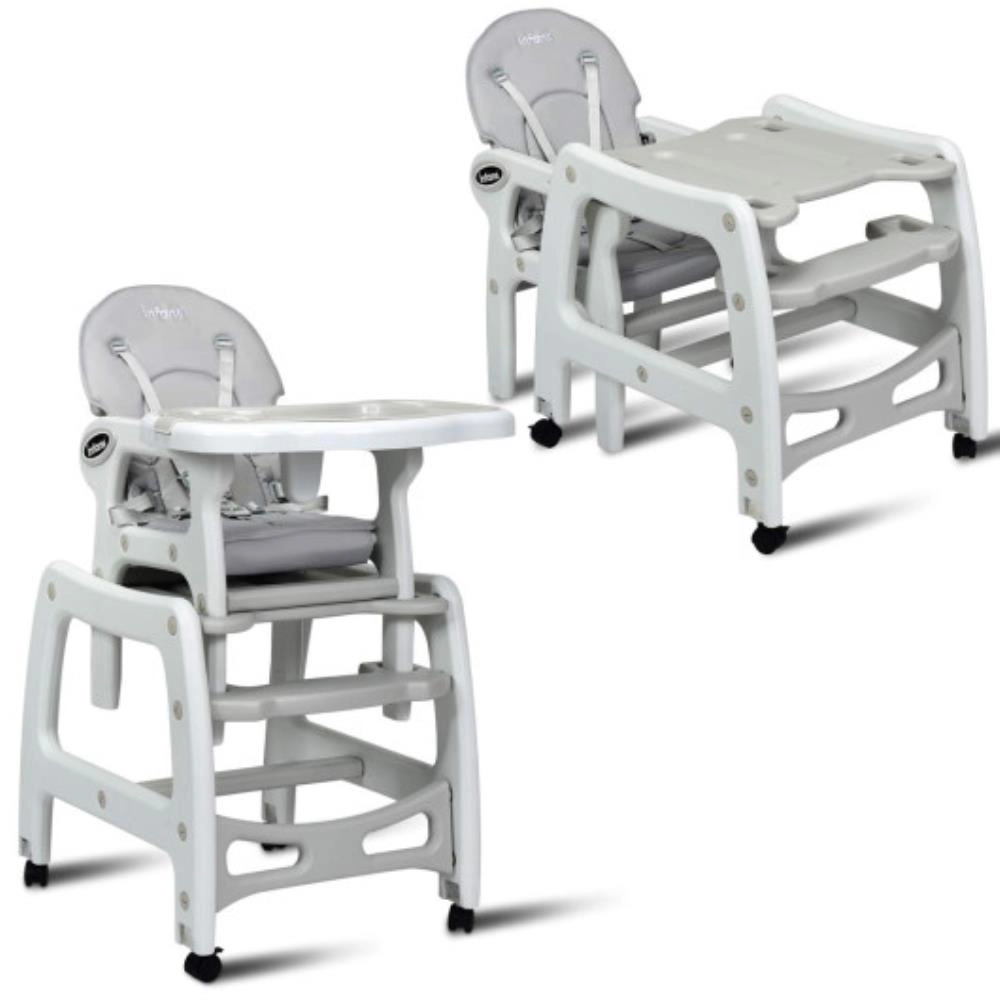 Hivvago 3-in-1 Baby High Chair with Lockable Universal Wheels
