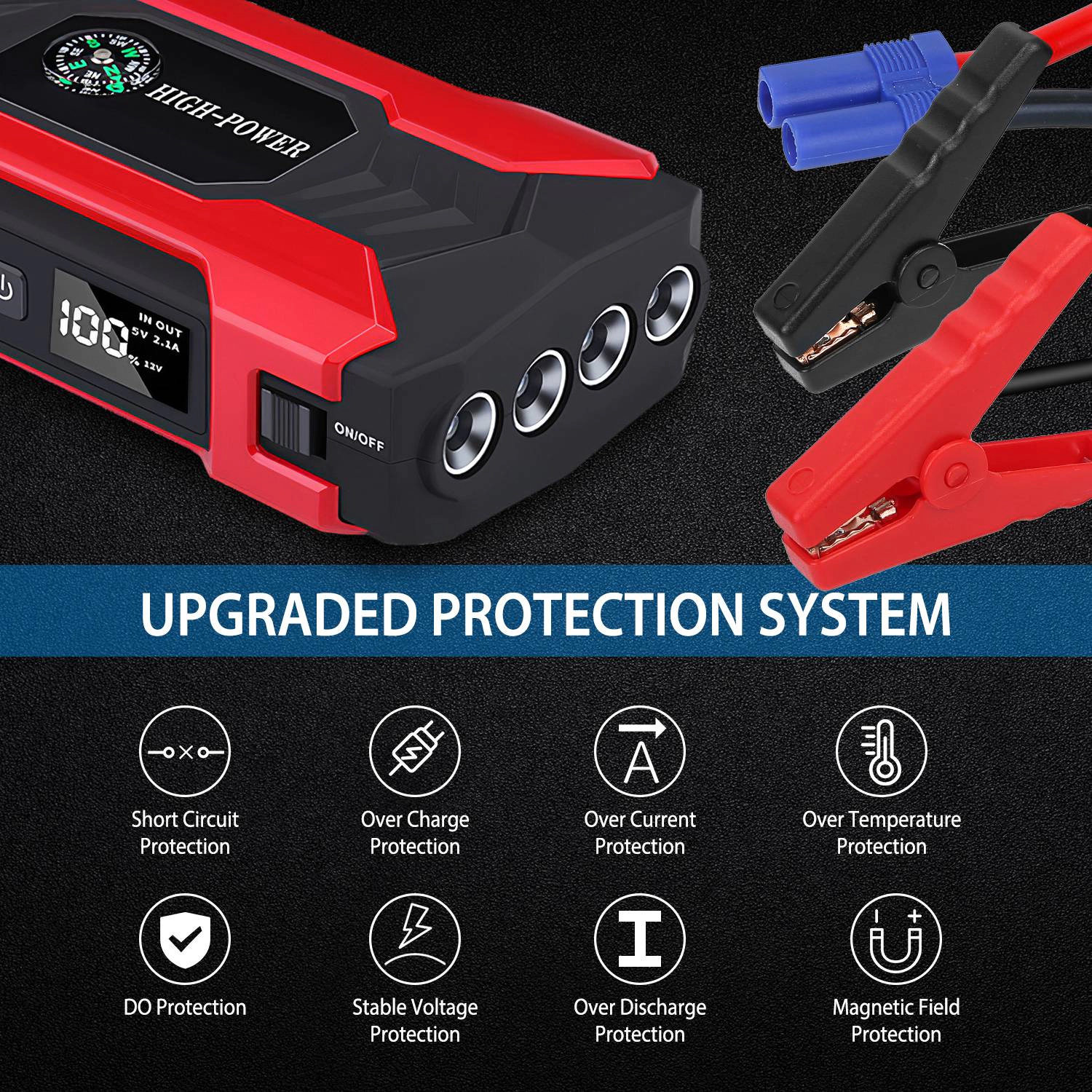 GBruno 800A 28000mAh Car Jump Starter Battery Charger