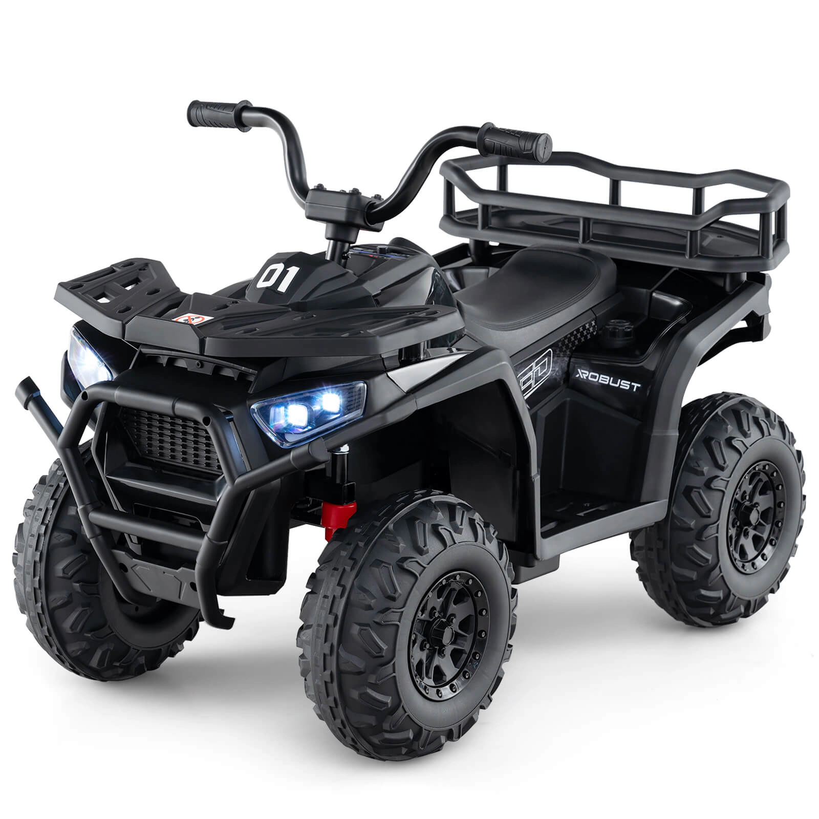 Costway 24V Kids Ride on Electric ATV Car Toy with Spring Suspension & LED Lights USB