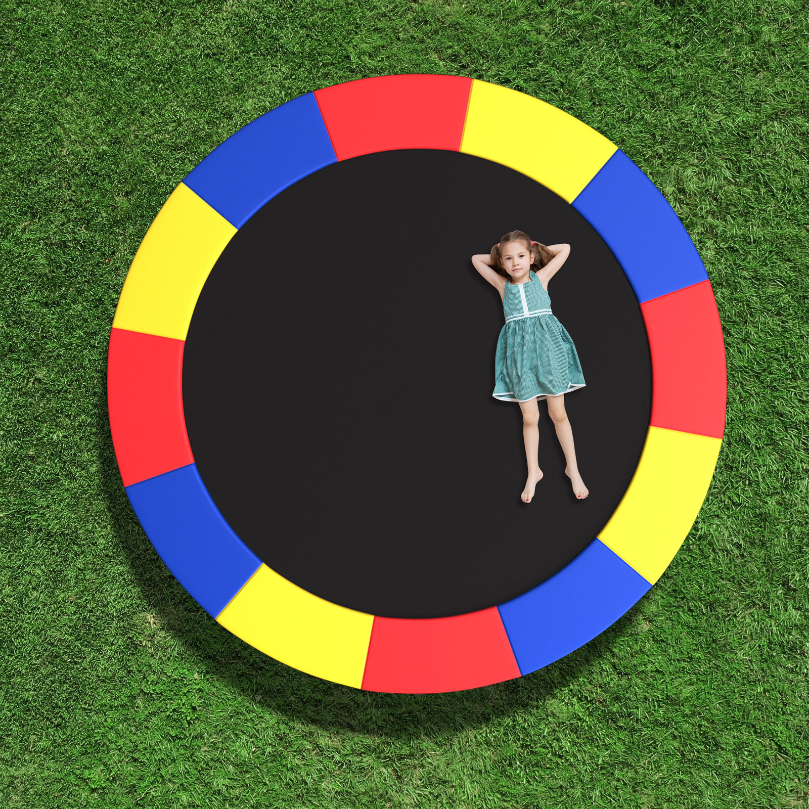 SUGIFT Multicolor Fixing Straps Kids Trampoline Safety Pad Replacement Spring Cover