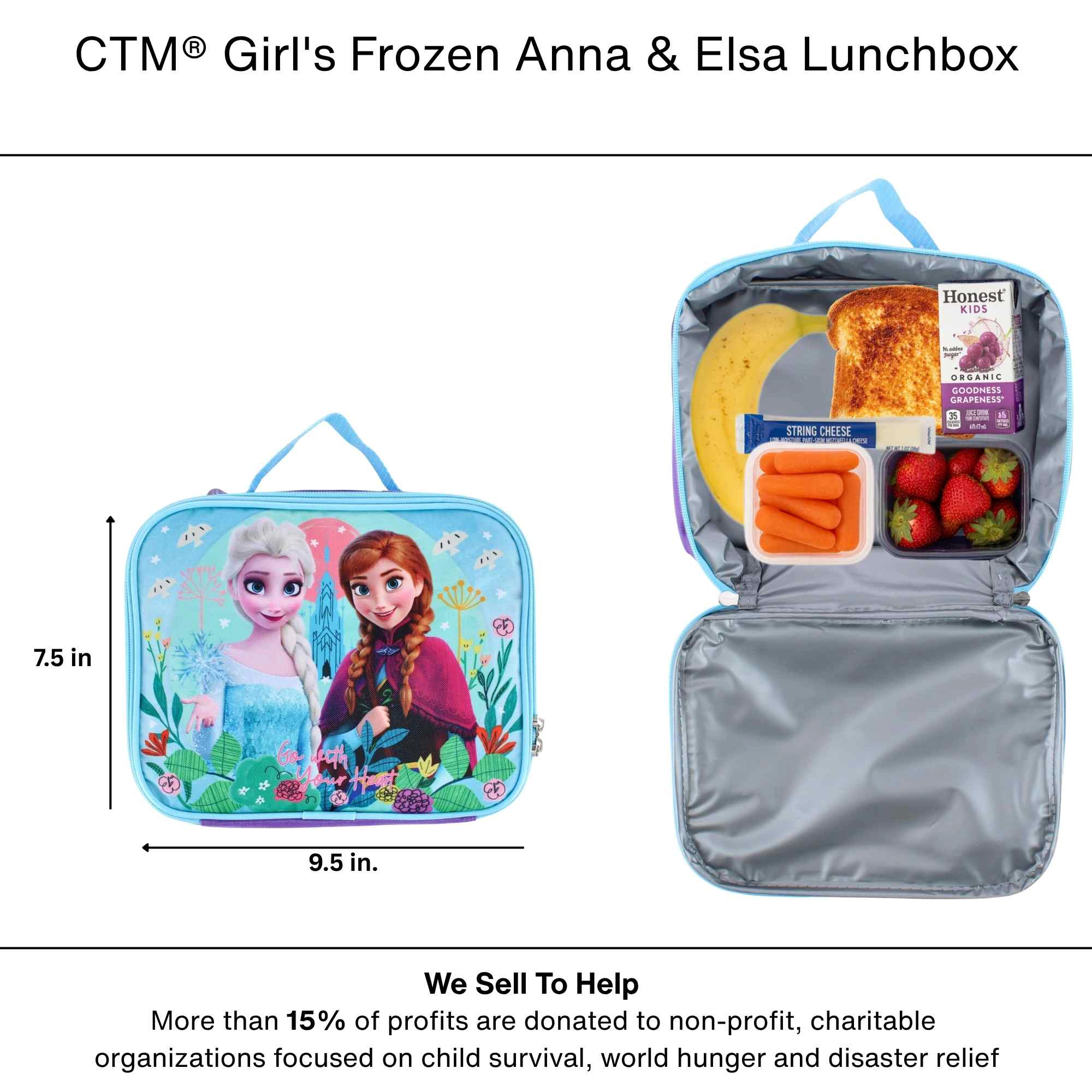 CTM Girl's Frozen Anna & Elsa Lunchbox