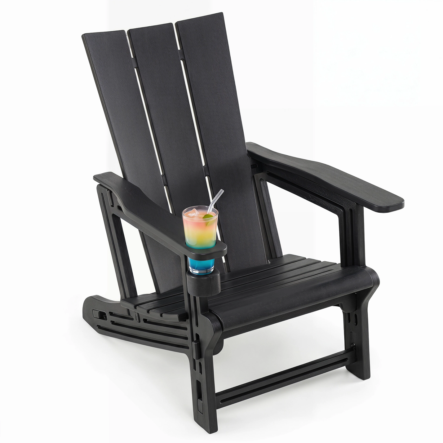 LJG HDPE Outdoor Adirondack Chairs with Cup Holder