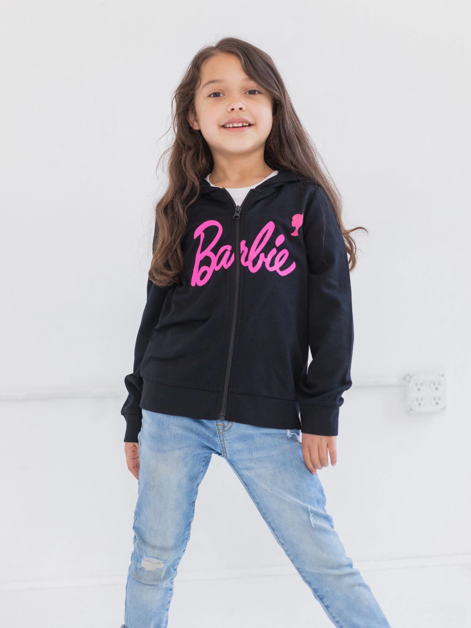 Barbie Girls' Zip-Up Hoodie