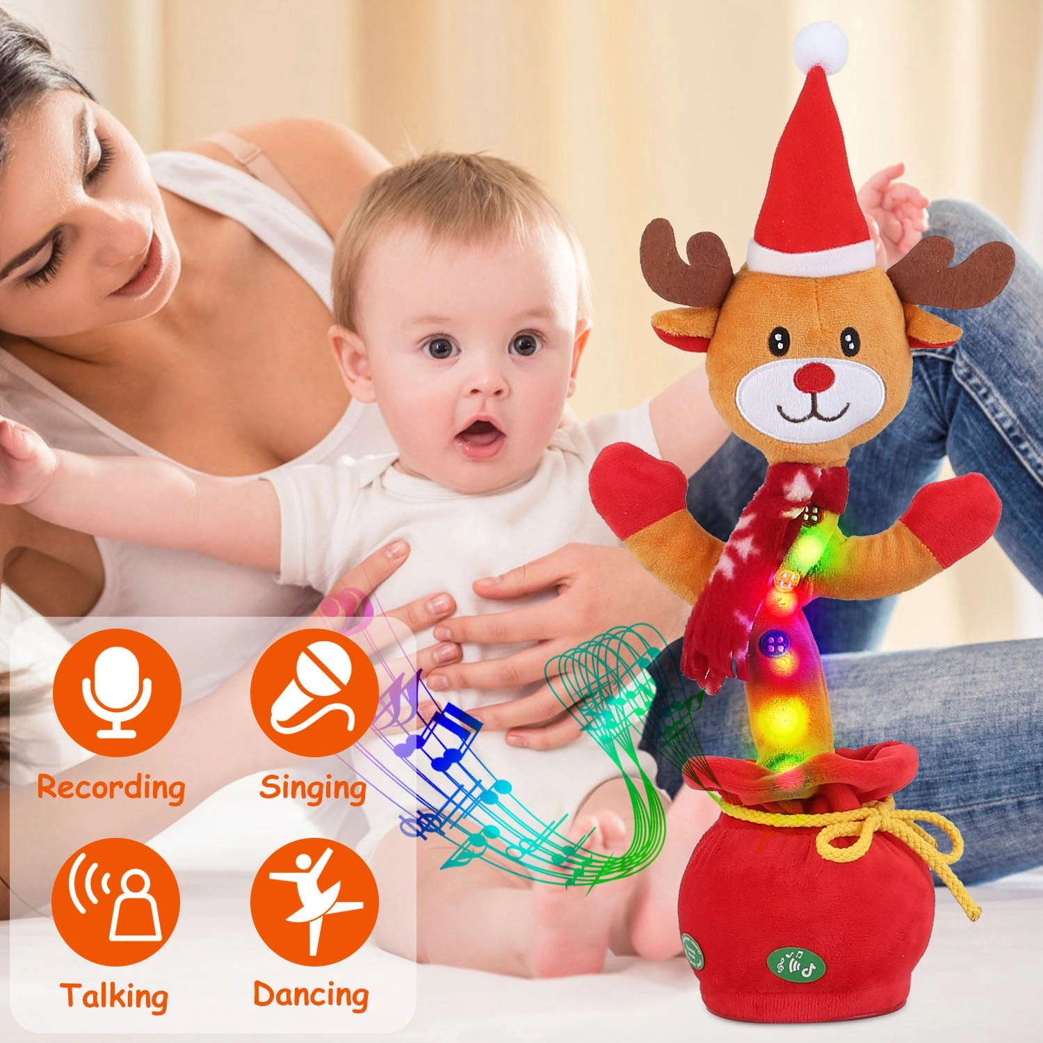 GBruno Interactive Dancing Christmas Plush Toy