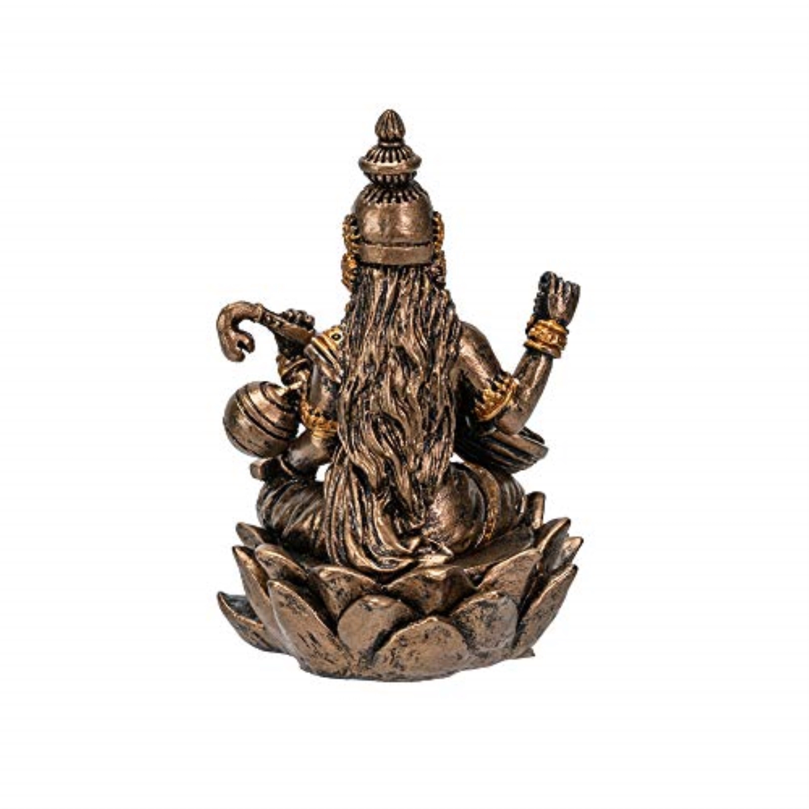 Pacific Giftware Hindu God Saraswati Miniature Resin Gold Figurine Statue 2.75 inch