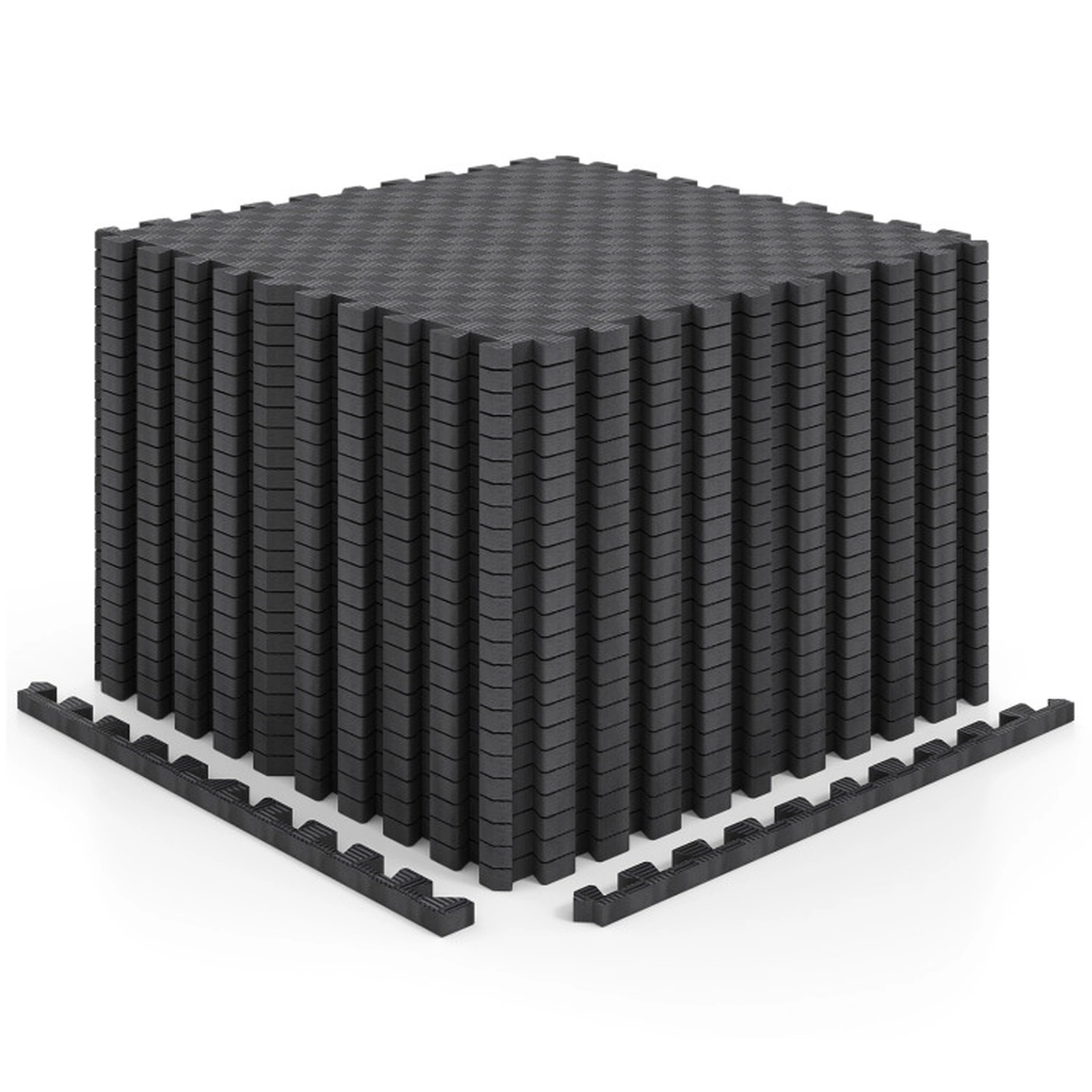 SUGIFT 18-Piece EVA Foam Interlocking Puzzle Exercise Mat Floor Tiles Black