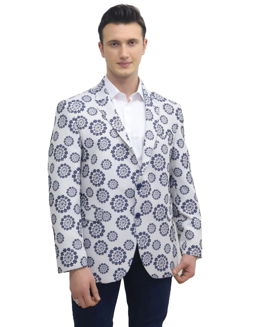 Elie Balleh Men's Slim Fit Nutical Sports Coat Jacket