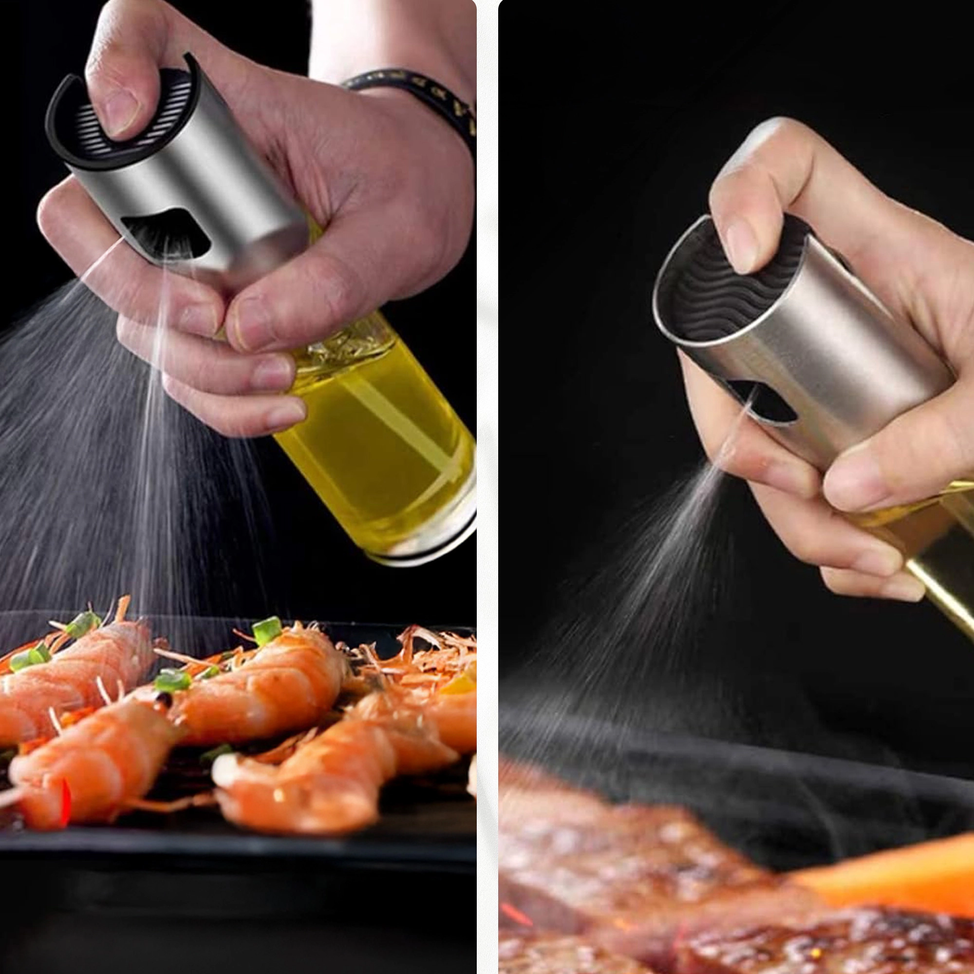 Cheer Collection 3.5 oz Glass Cooking Oil Sprayer 4-Piece Set with Funnel and Cleaning Brushes