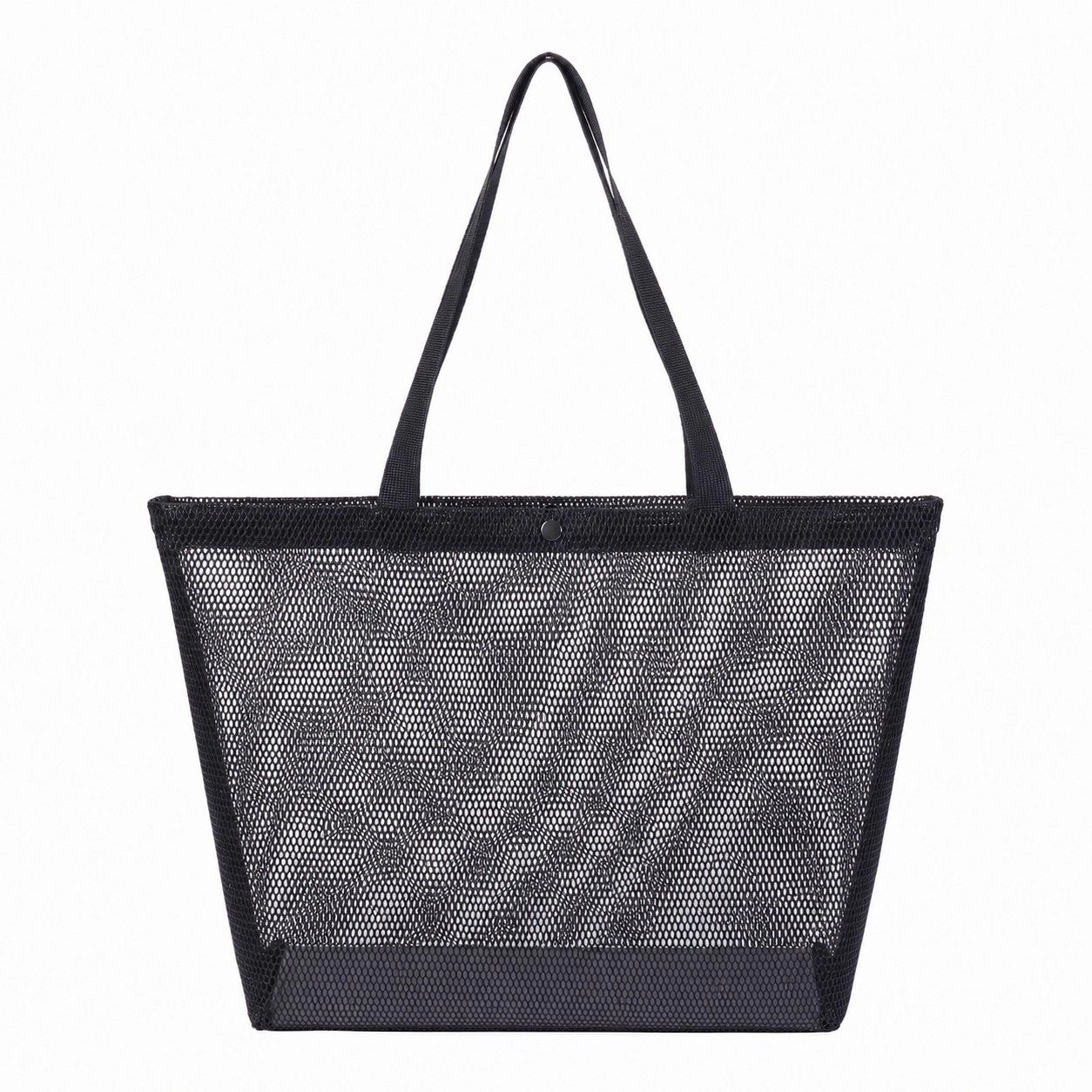 Alilang Women's Reusable Mesh Shopping Tote Bag with Snap Closure and Carry Handles, Mint Green