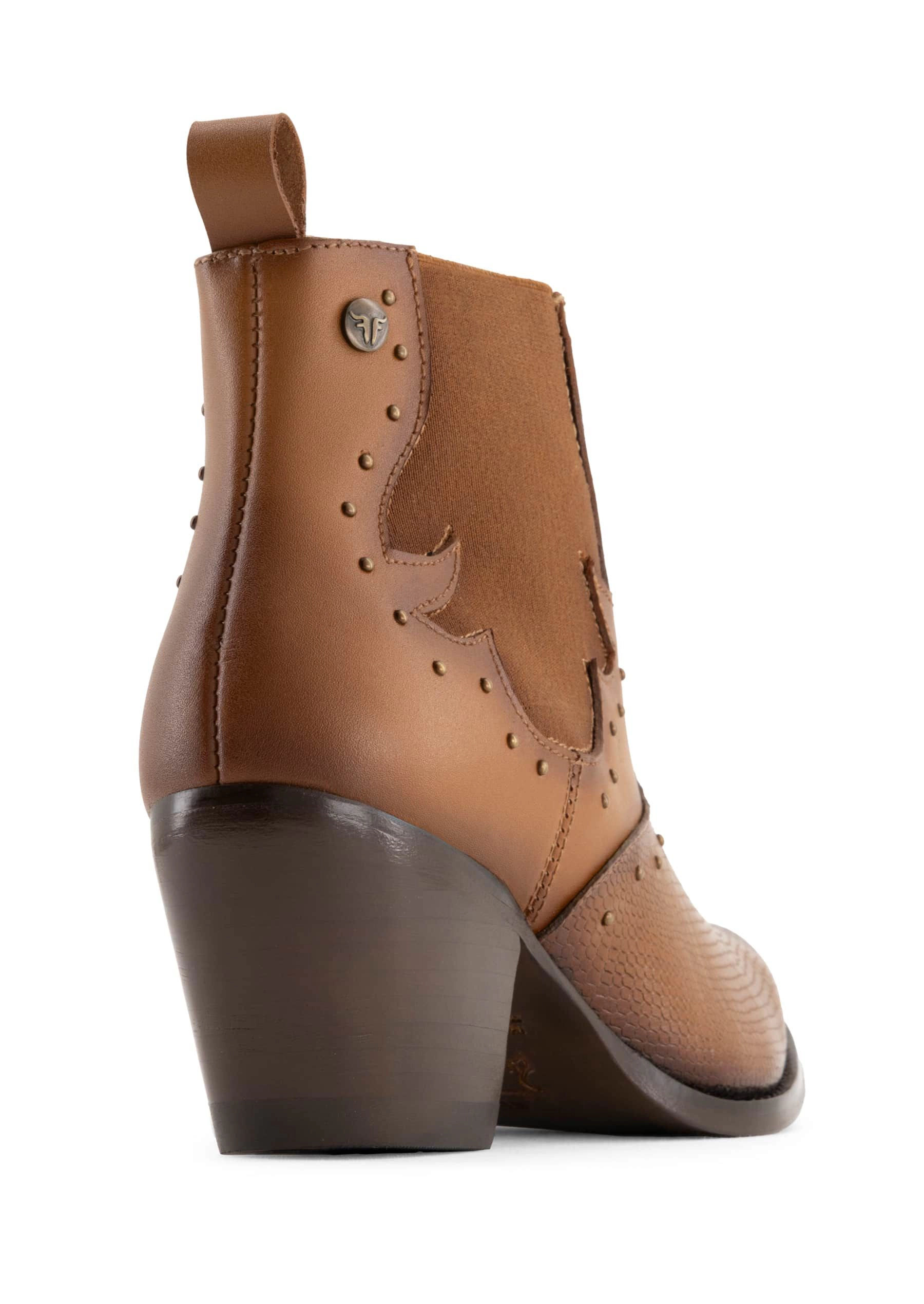 Forastero Womens Leather Boots - Pointed Toe, Block Heel