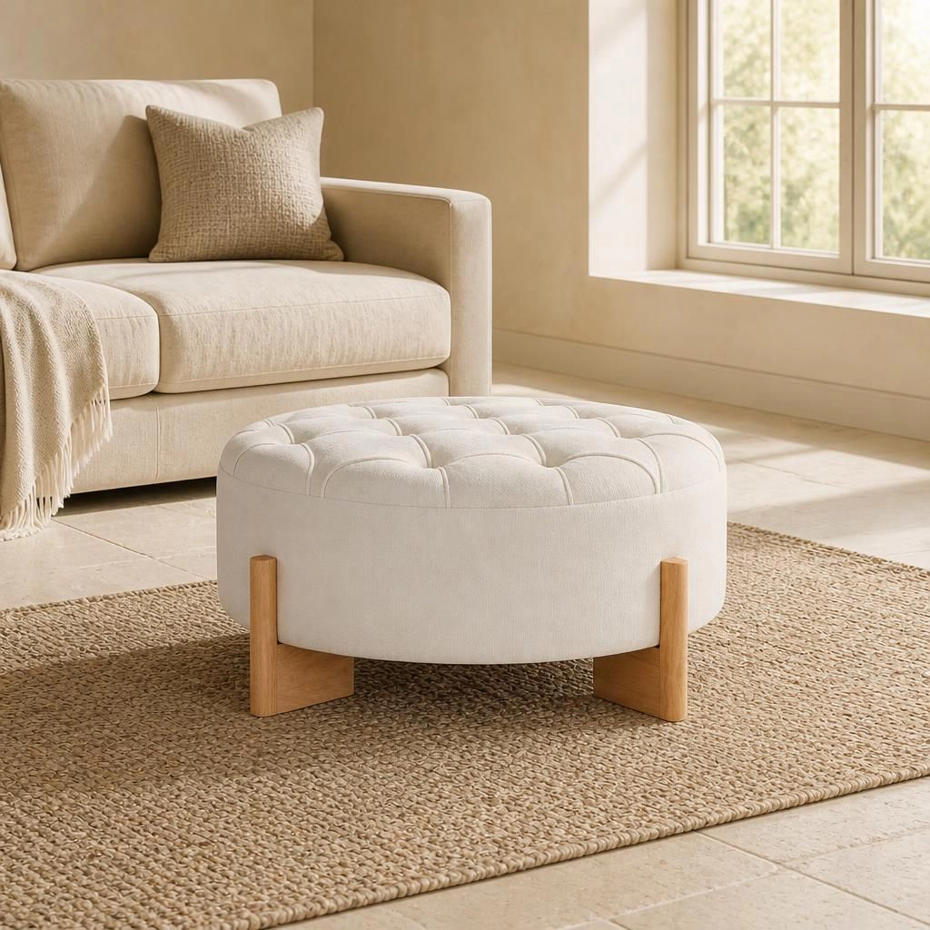 GOODSILO Square Upholstered Ottoman Foot Rest