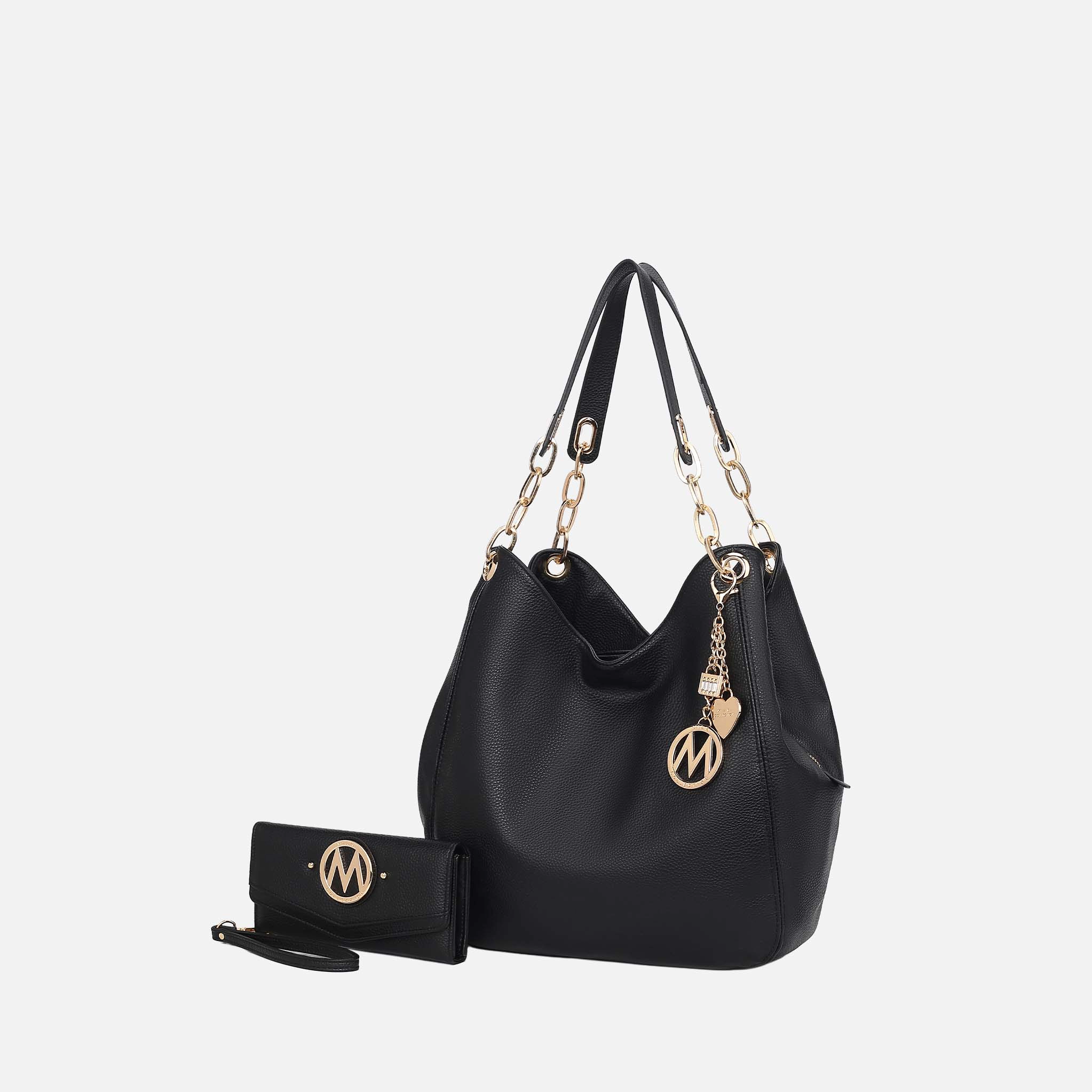 MKF Collection by Mia K Ashley Hobo Bag and Wristlet Wallet, Vegan Leather Handbag Set