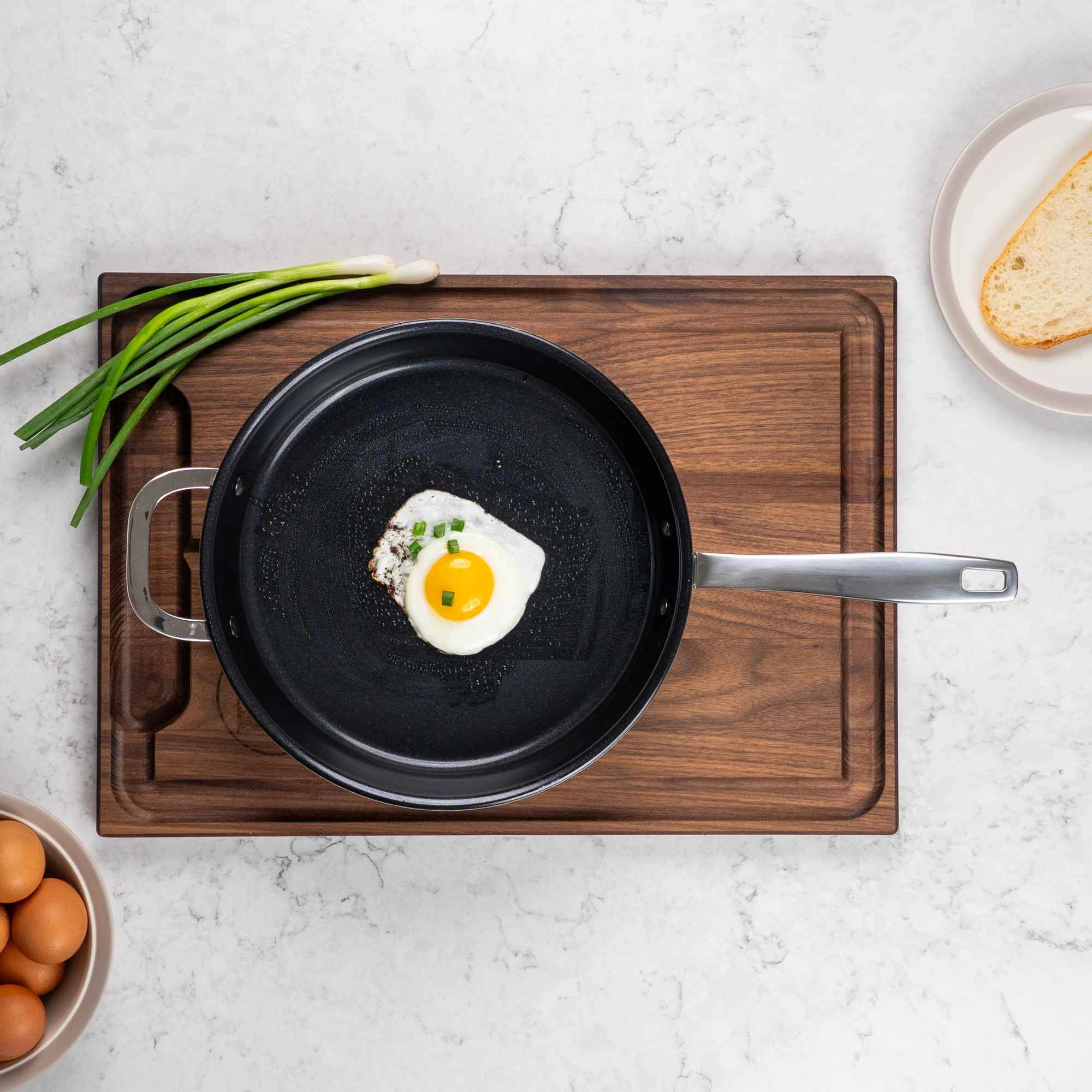 Alva Maestro Ceramic Nonstick Stainless Steel Frying Pan with Glass Lid