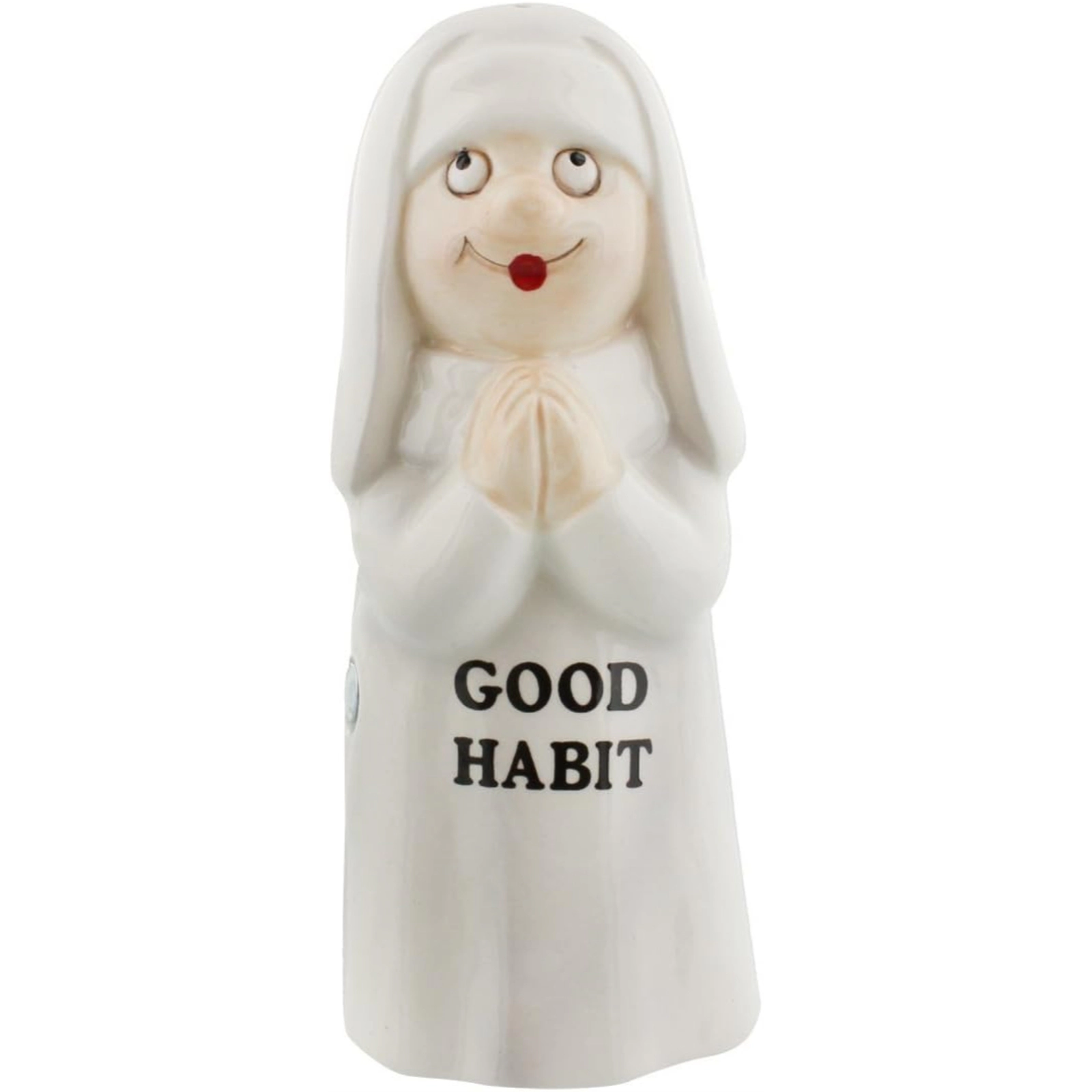 Pacific Giftware Good Bad Habits Nun Pair 4 Inch Ceramic Magnetic Salt and Pepper Shaker Set