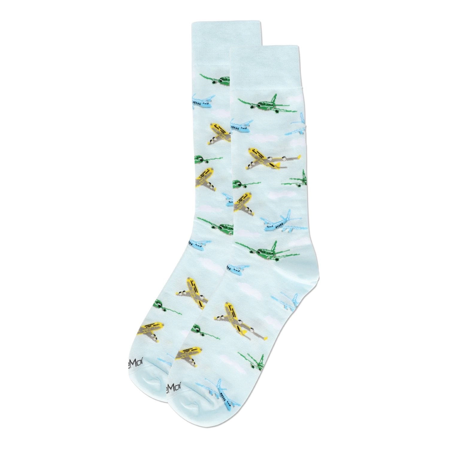 Memoi Men's Airplanes Bamboo Crew Socks