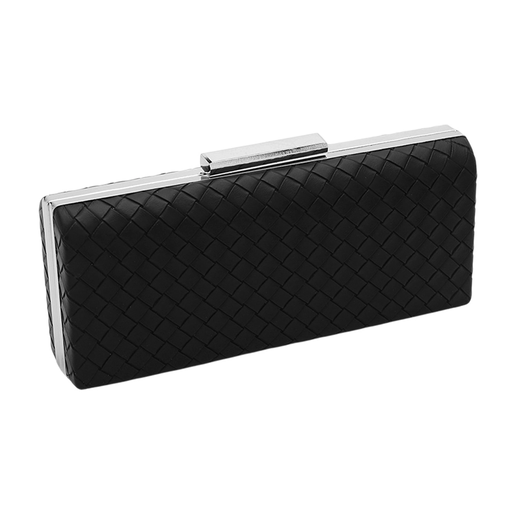Fashnzfab Faux Leather Basket Weave Evening Clutch Bag / Crossbody Bag