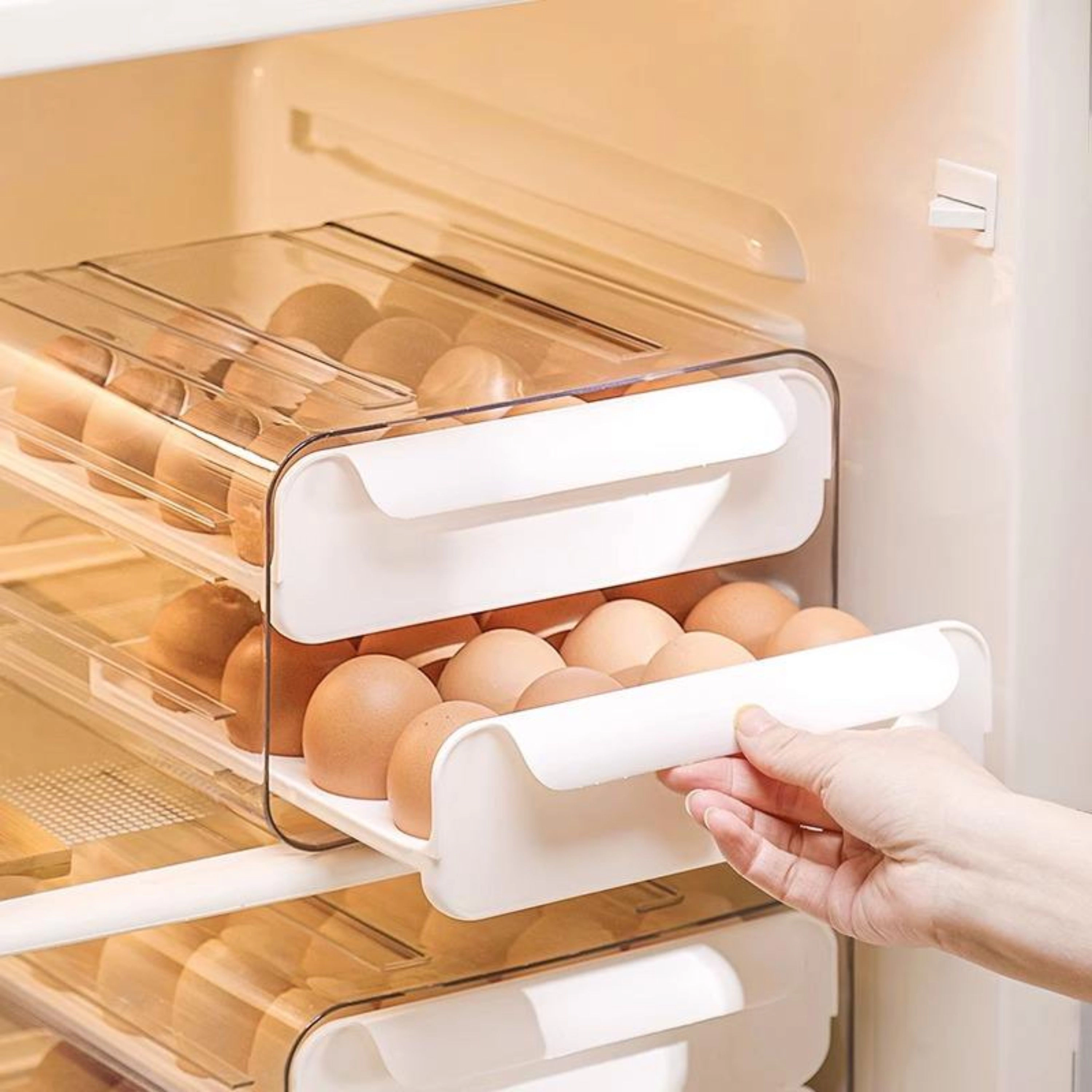 Kitcheniva Stackable Egg Holder Drawer For Refrigerator