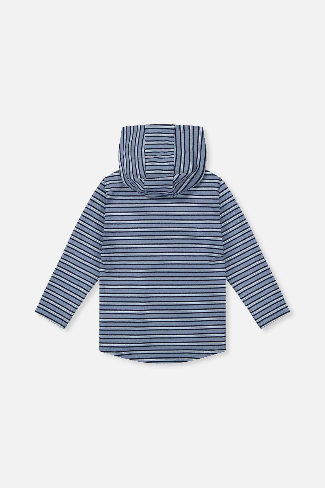 Deux par Boys Striped Brushed Jersey Long Sleeve Hooded T-Shirt