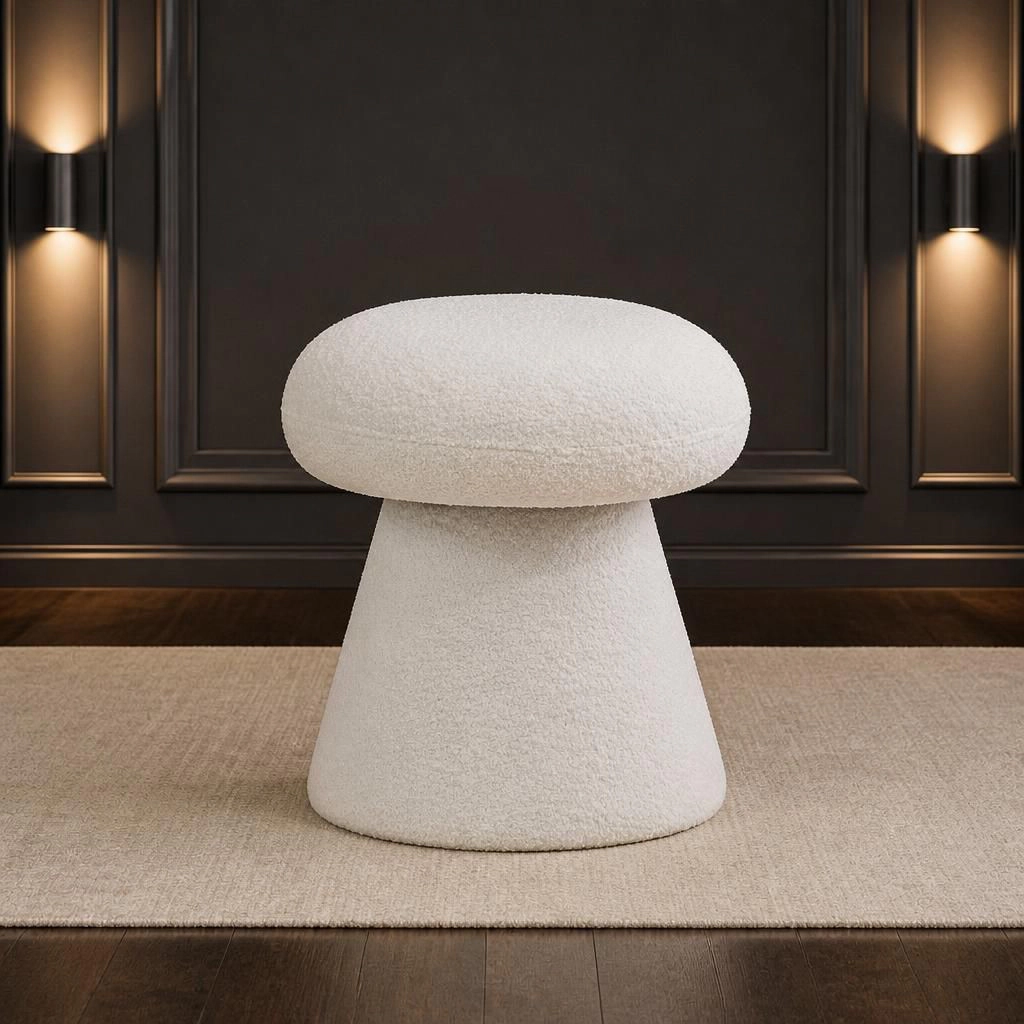 GOODSILO Soft Teddy Upholstered Ottoman Versatile Foot Stool