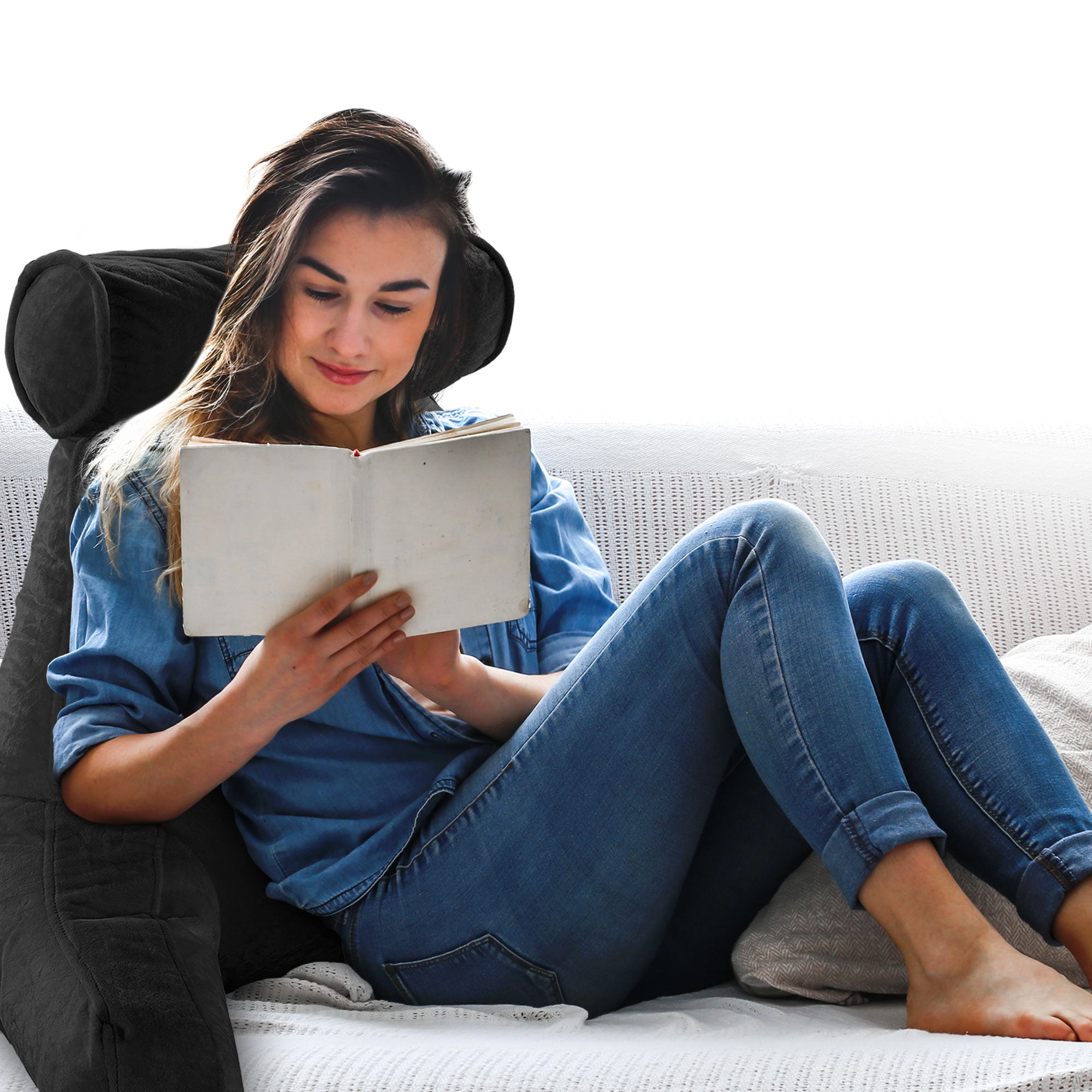 Cheer Collection XL TV Reading and Gaming Pillow with Bolster and Backrest
