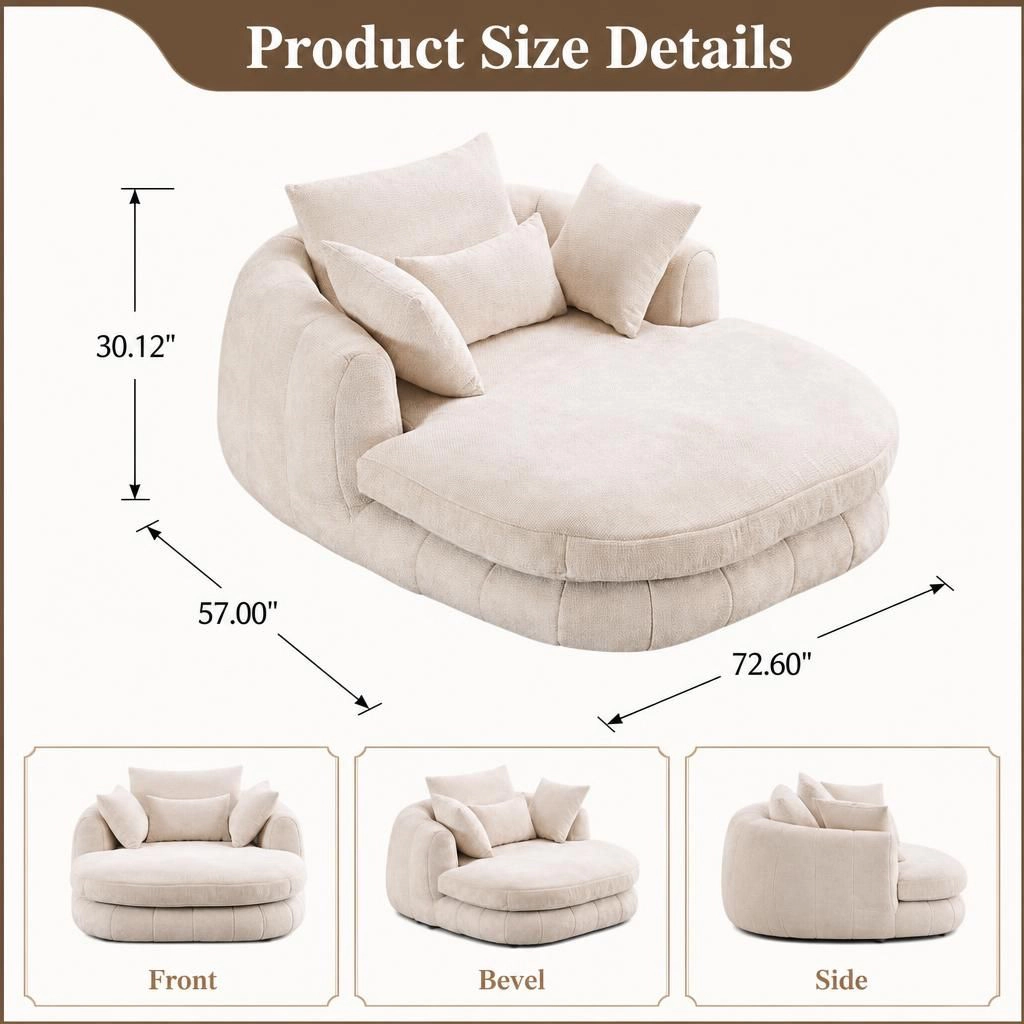 GOODSILO Soft Chenille Large Comfy Lazy Sofa Lounge Chair