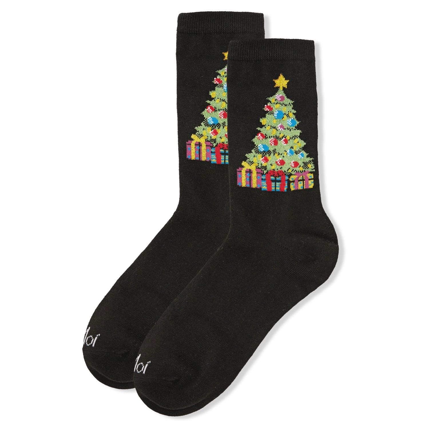 MeMoi Women's Christmas Tree & Presents Holiday Crew Socks