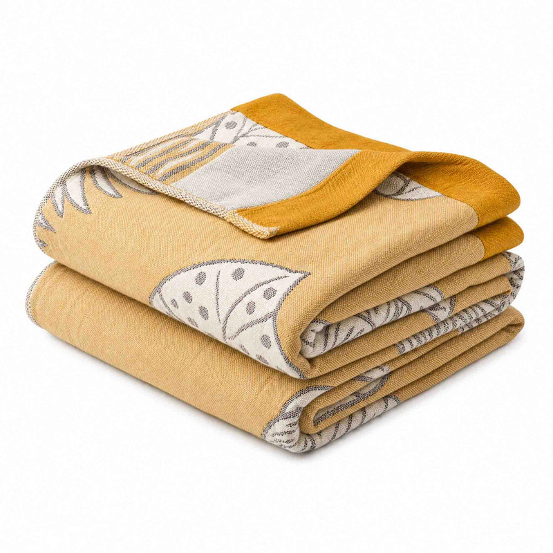 Unikome Super Soft Breathable Cotton Throw Blanket - Lightweight Textured Blanket, 60x80"