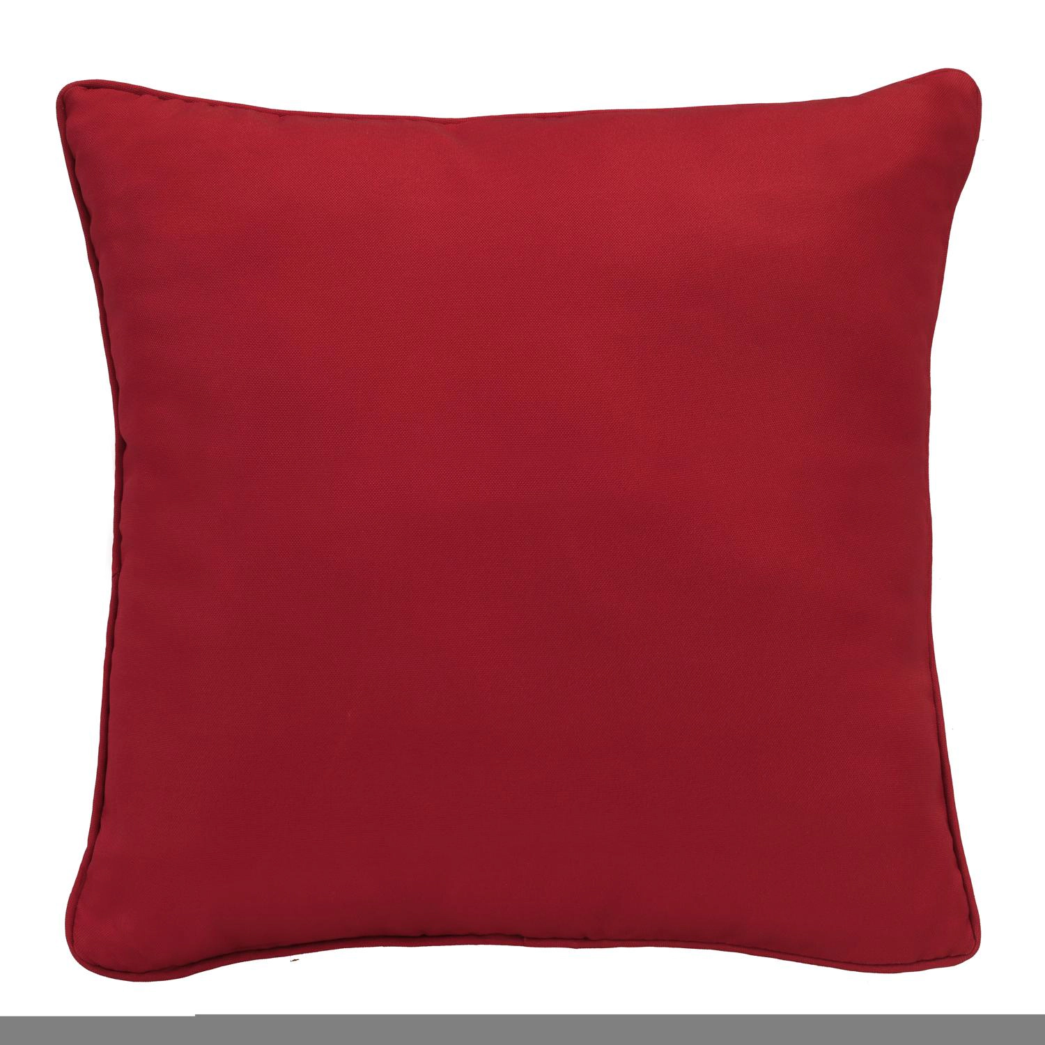 Outdoor Decor by Commonwealth Solid Olefin Textured Large Outdoor Pillow Cover 24 x 24 Red (Cover Only)