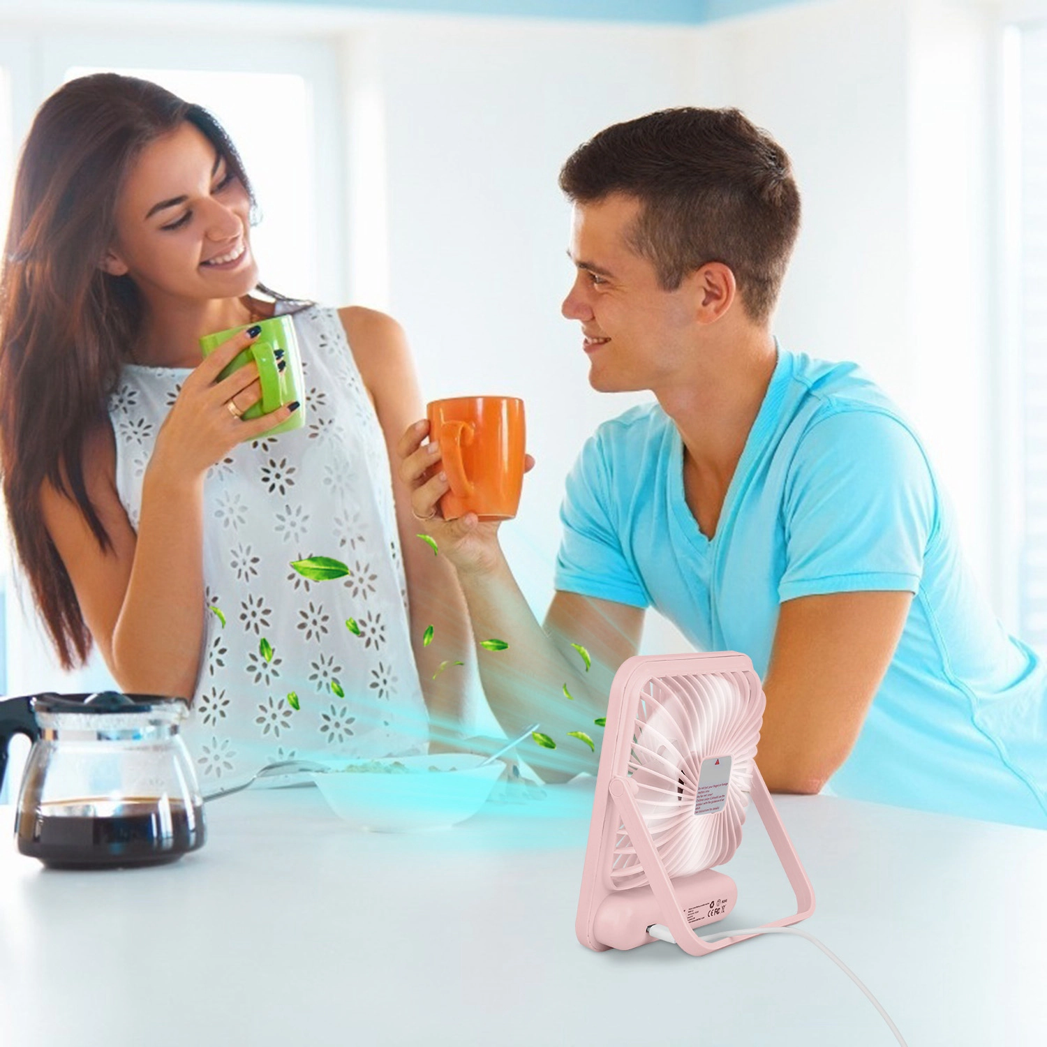 GBruno Rechargeable Desktop Cooling Fan With LCD Display
