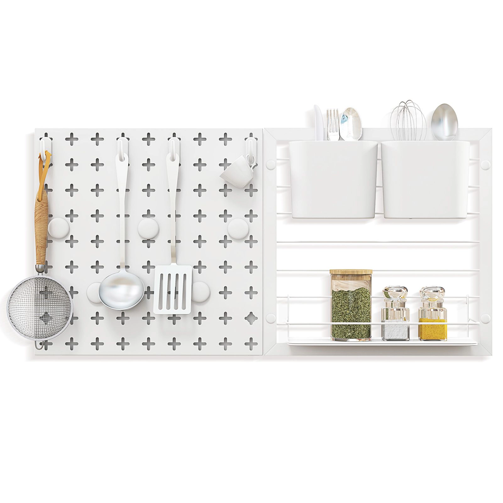Slickblue Wall Pegboard Organizer with Storage Rack and Hooks