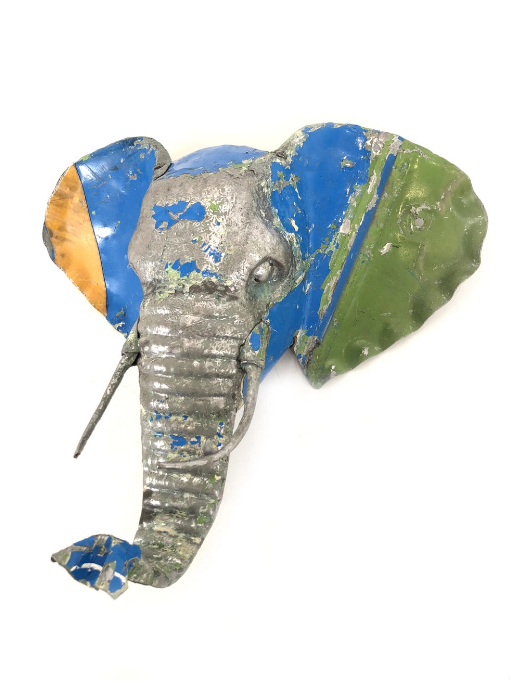 Mbare Elephant Animal Mask Recycled Metal Wall Art