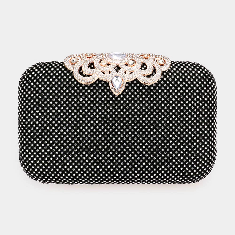 Fashnzfab Stone Embellished Evening Tote / Clutch Crossbody Bag