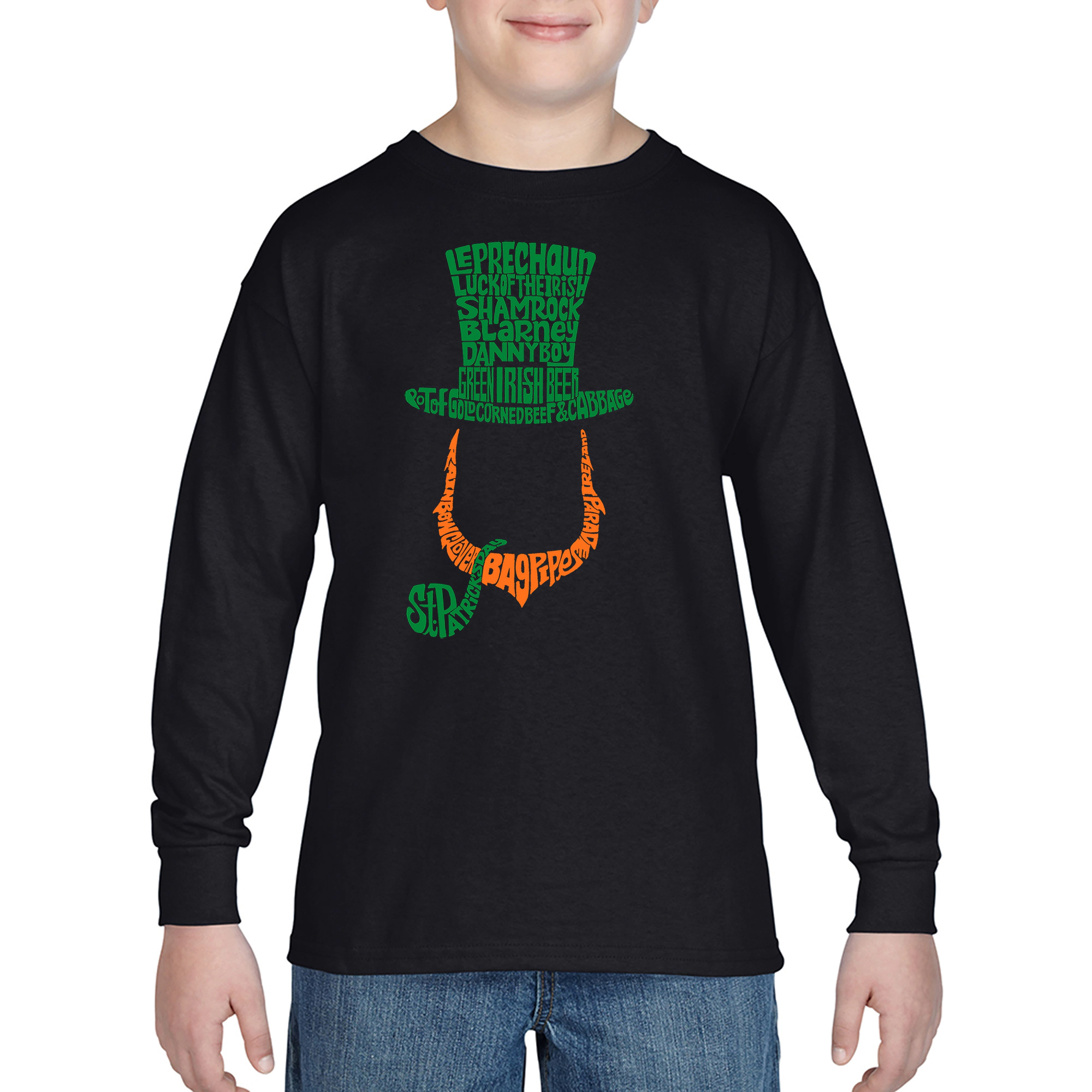 LA Pop Art Boys Long Sleeve T-Shirt -  Leprechaun