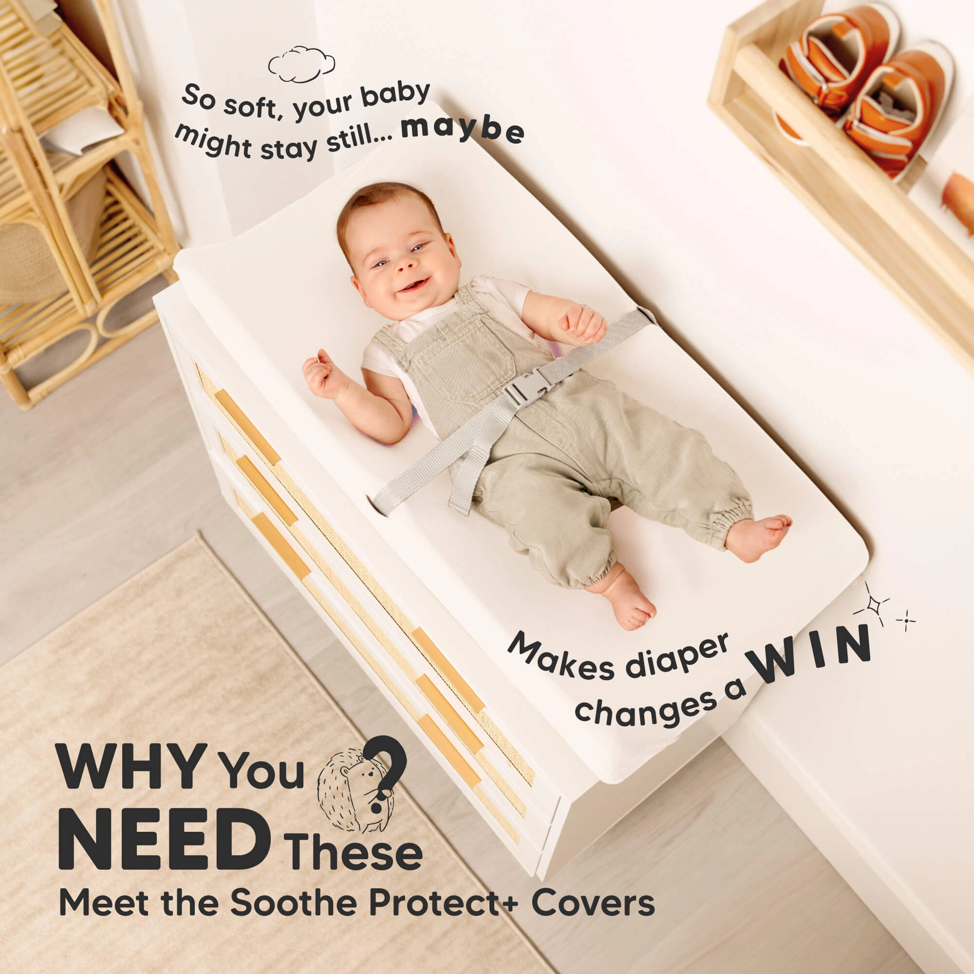 KeaBabies 2-Pack Soothe [Protect+] Waterproof Changing Pad Covers for Baby Boys, Girls