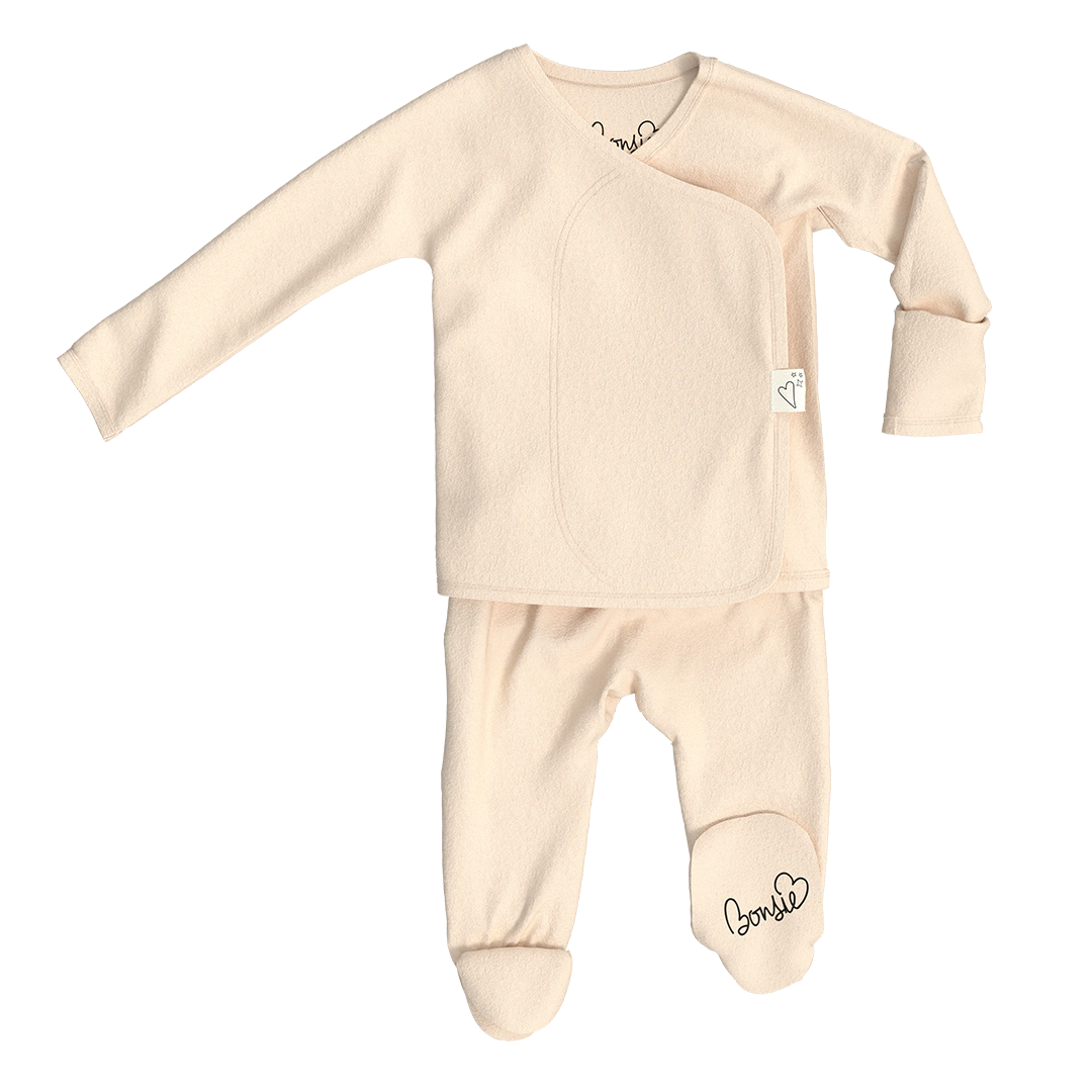 Bonsie Footie Long Sleeve - Oat, Skin-to-Skin Babywear