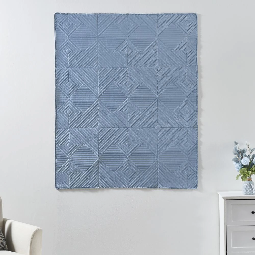 Greenland Home Fashions Riviera Dutch Velvet Luxurious Modern Comfort Soft Plush Throw Accessory 50"x60" Spa Blue
