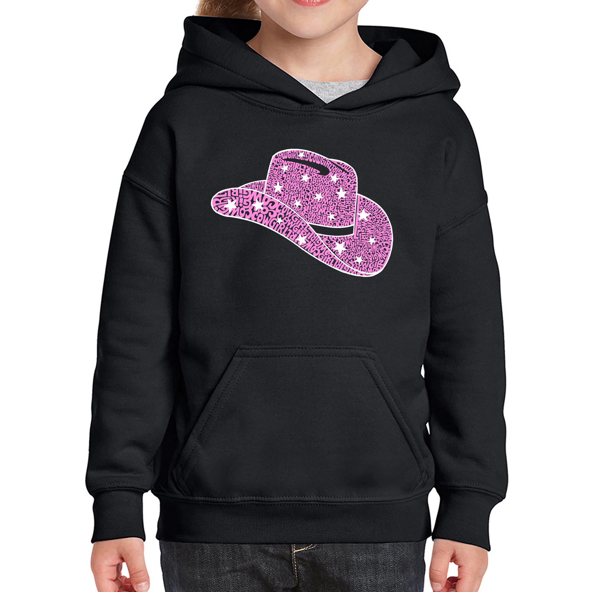 LA Pop Art Girls Word Hoodie - Cowgirl Hat