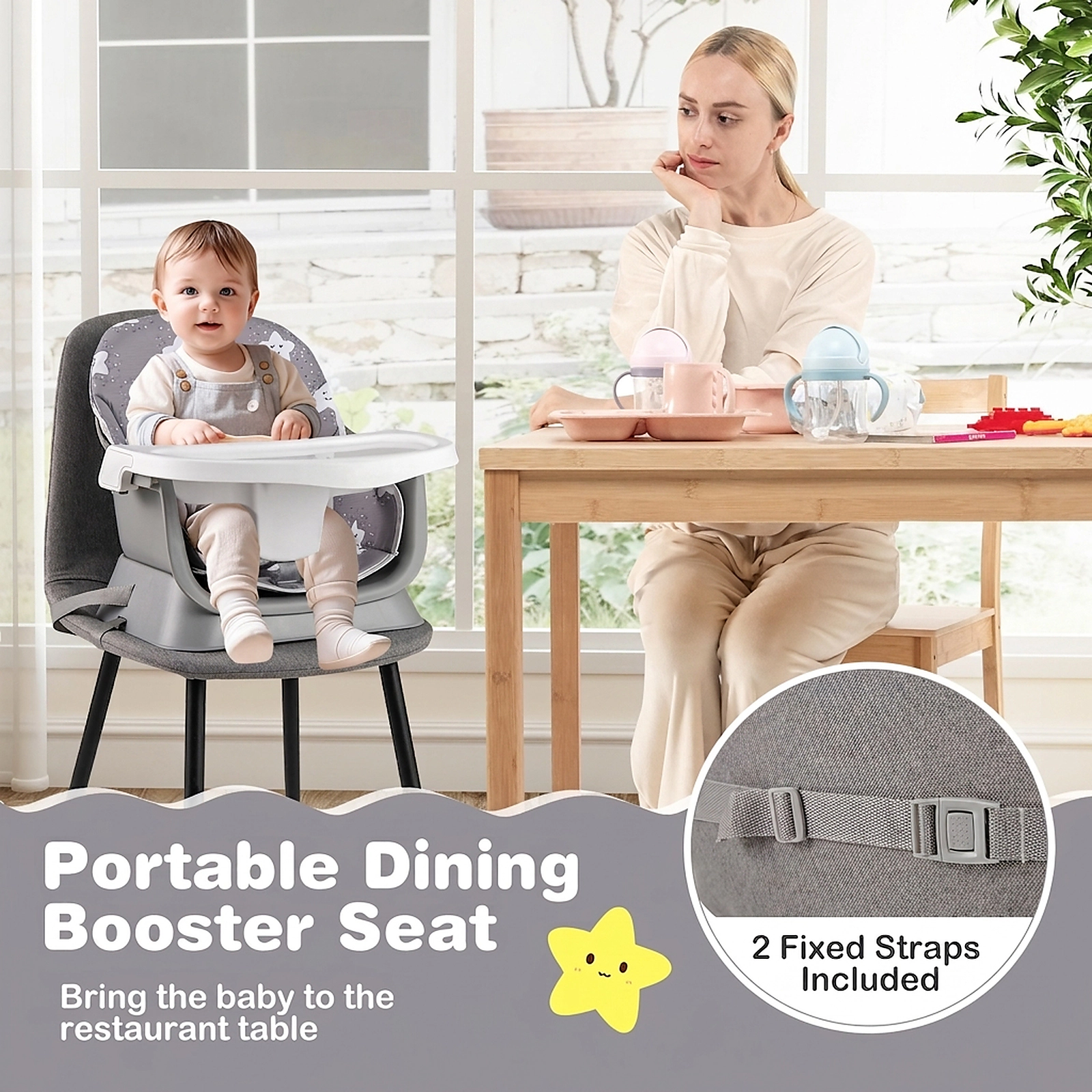 16-in-1 Baby High Chair and Activity Center 360-Degree Rotating Seat Booster Double-Sided Tabletop 6 to 36 Months