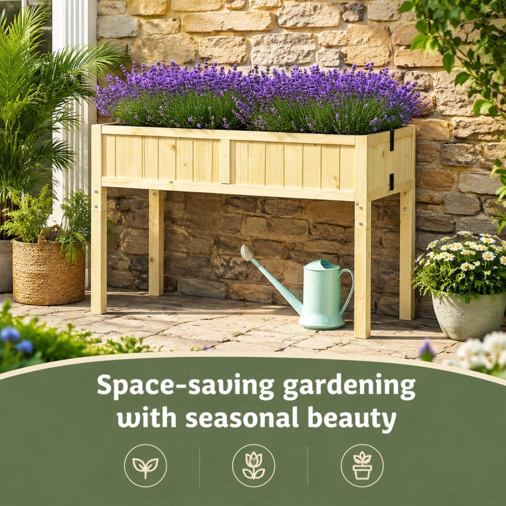 WOW PIONEER Elevated Wooden Planter Box