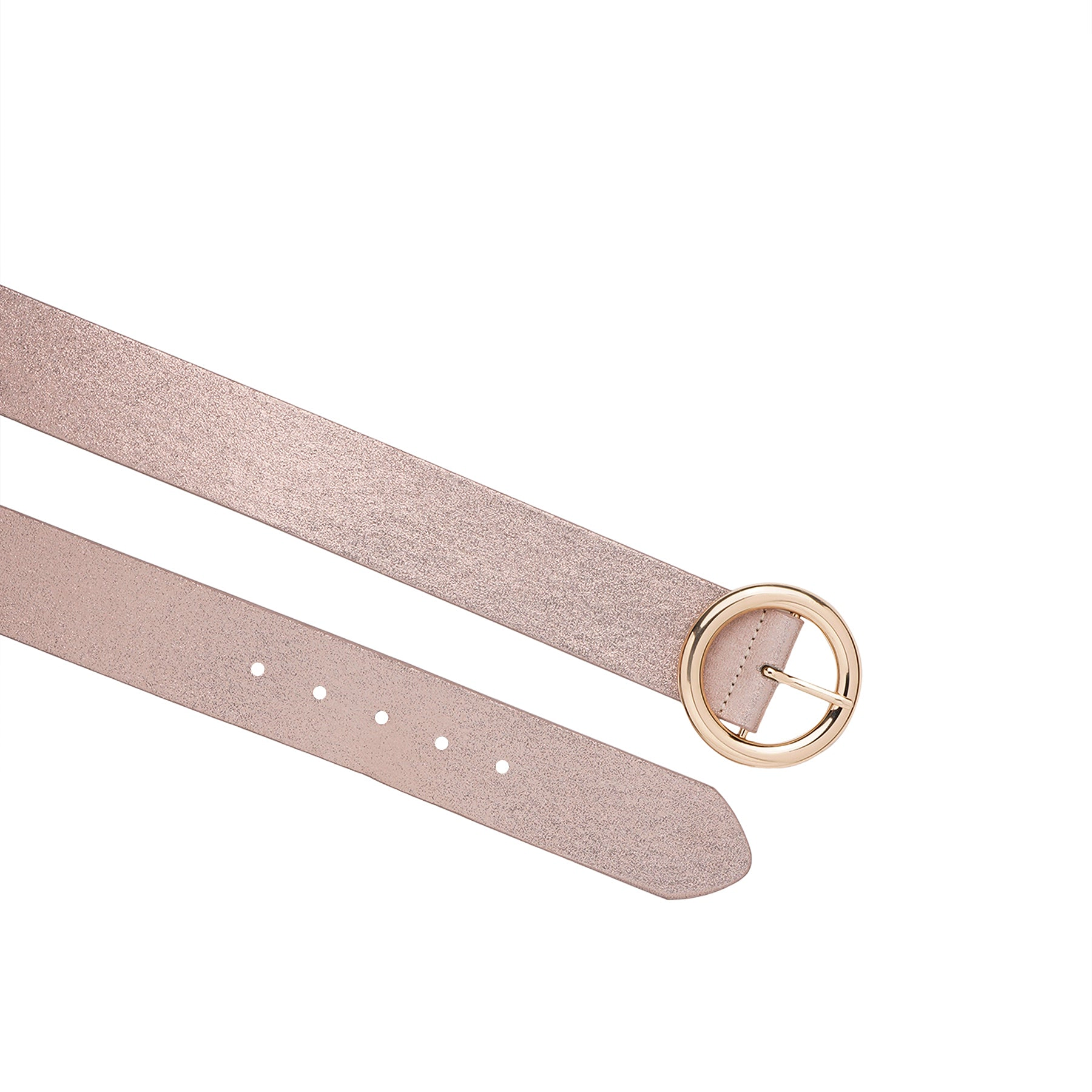 AGP PARIS Light Pink Round Buckle Women's Belt