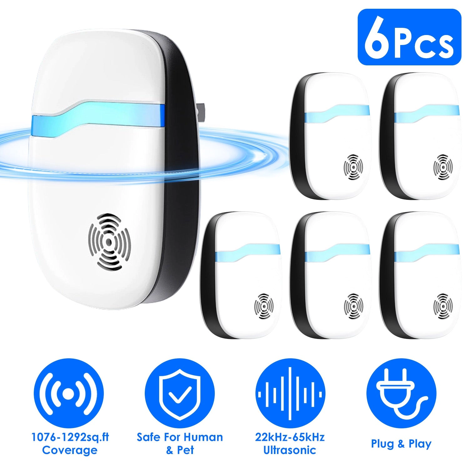 GBruno 6-Pack Ultrasonic Pest Repeller