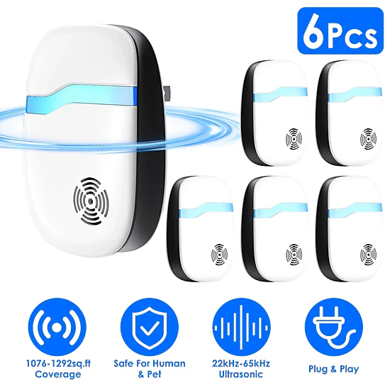 GBruno 6-Pack Ultrasonic Pest Repeller