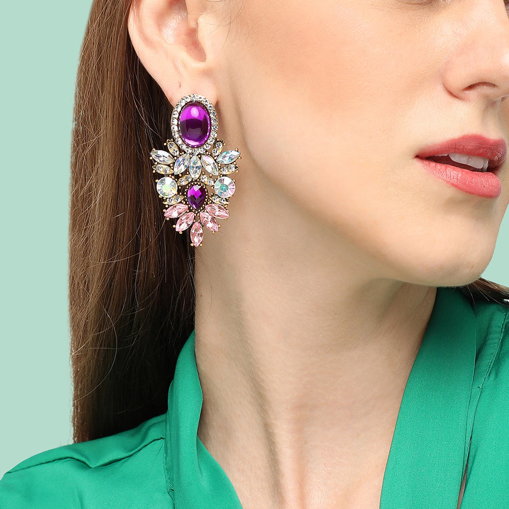 SOHI Women's Party Stone Drop Earrings
